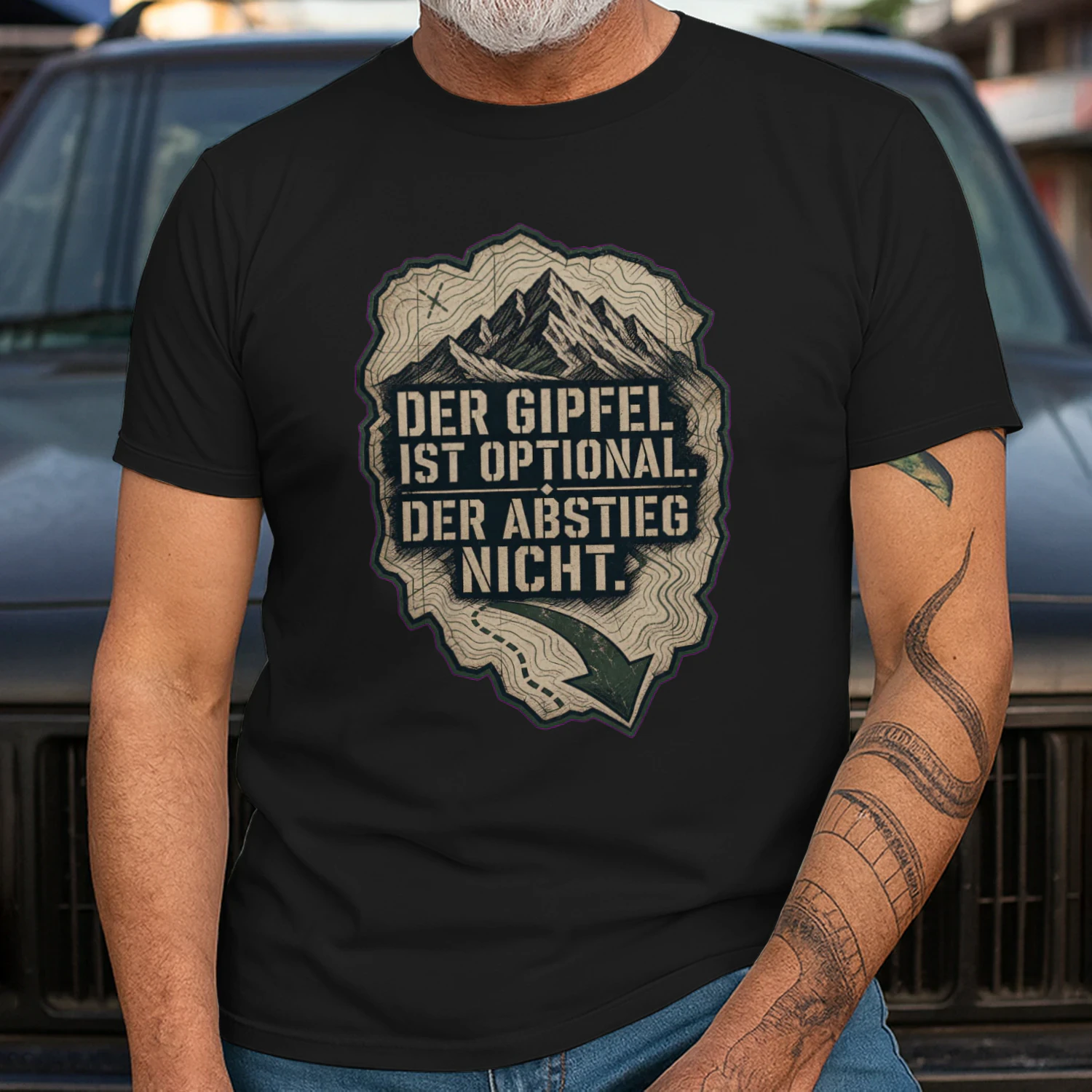 Der Gipfel ist optional. Der Abstieg nicht. - Bergsteigen Geschenkdesign