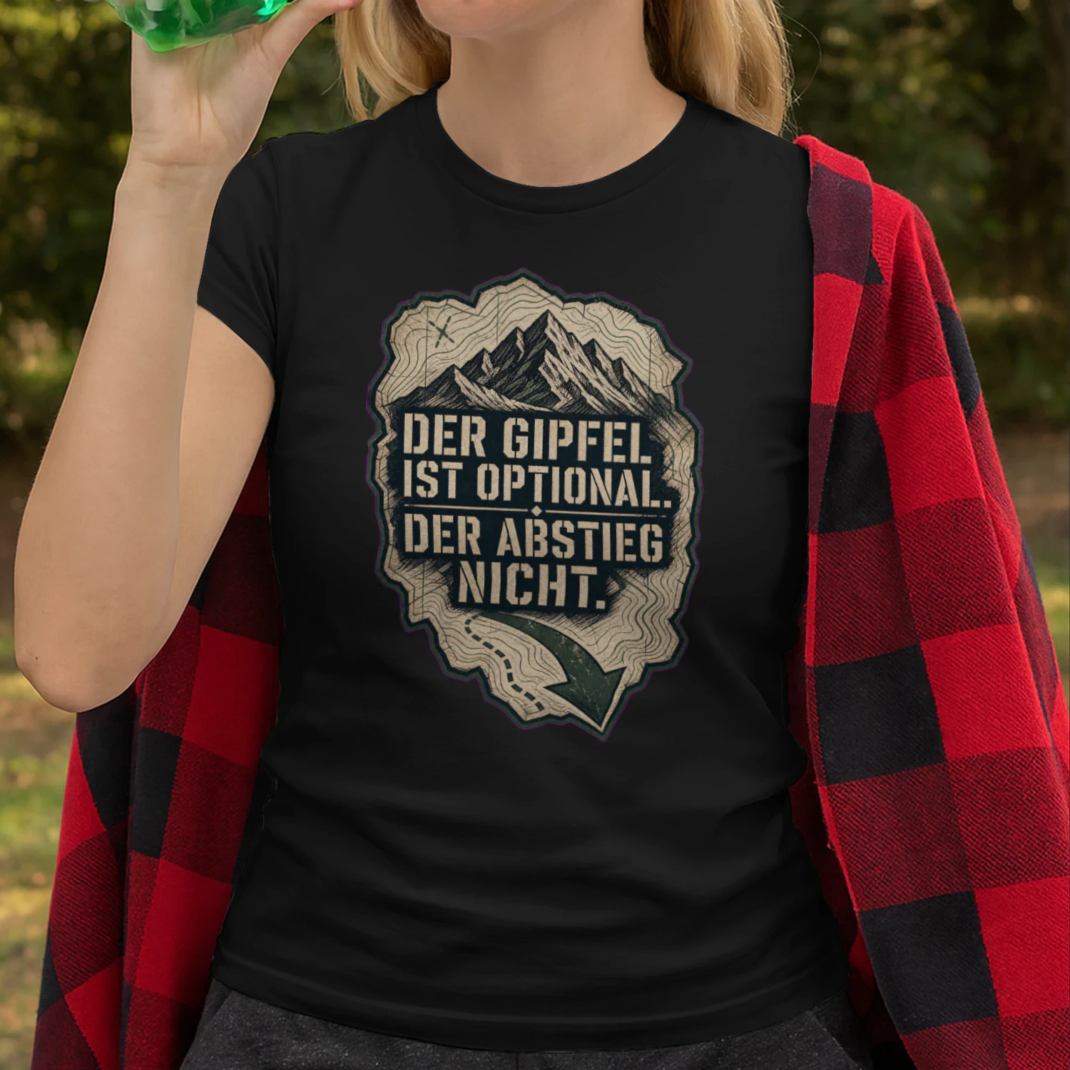 Der Gipfel ist optional. Der Abstieg nicht. - Bergsteigen Geschenkdesign