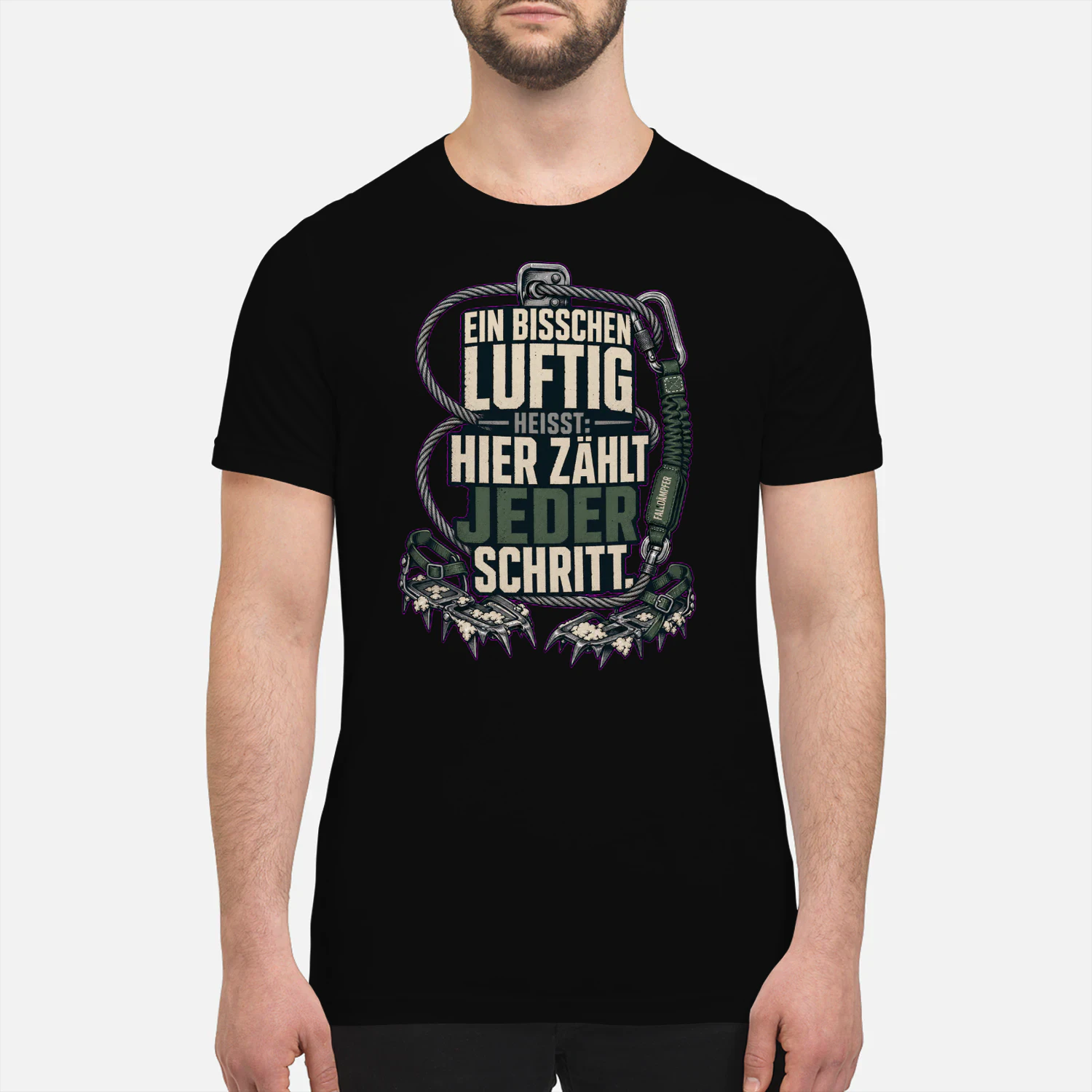 Ein bisschen luftig heißt: Hier zählt jeder Schritt. - Bergsteigen Spruch-Design