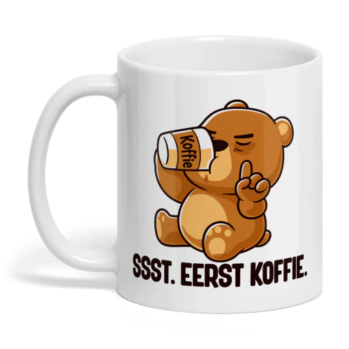 Ssst. Eerst Koffie – Mok