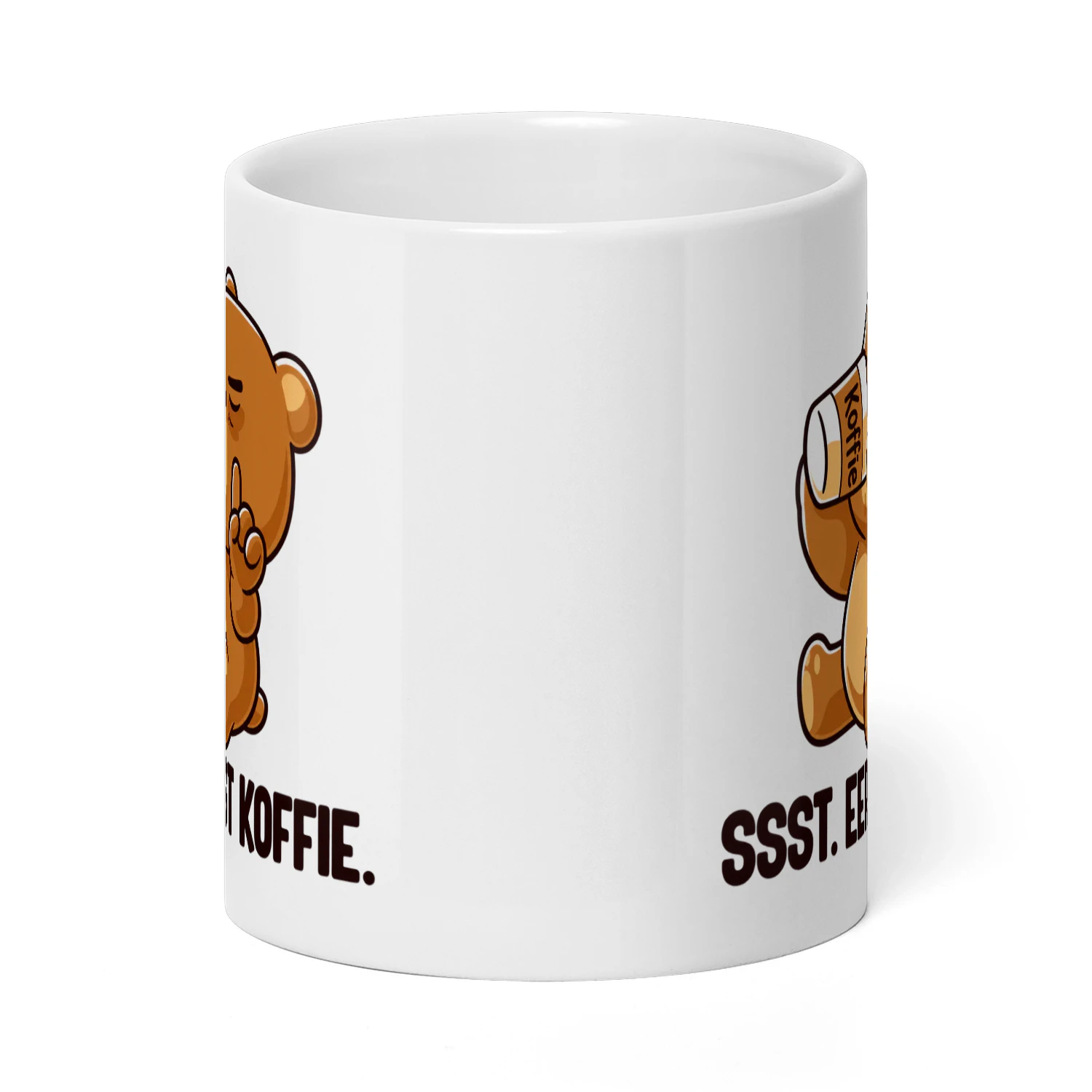 Ssst. Eerst Koffie – Grappige Koffiemok
