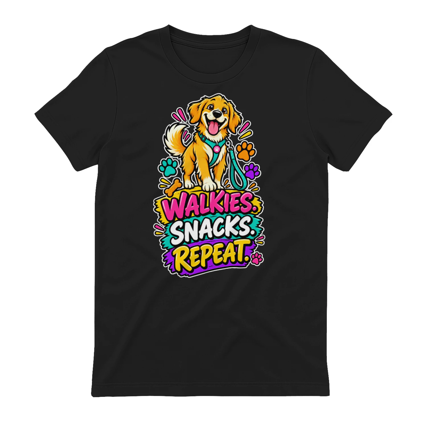 Walkies. Snacks. Repeat. – Funny Dog Owner T-Shirt