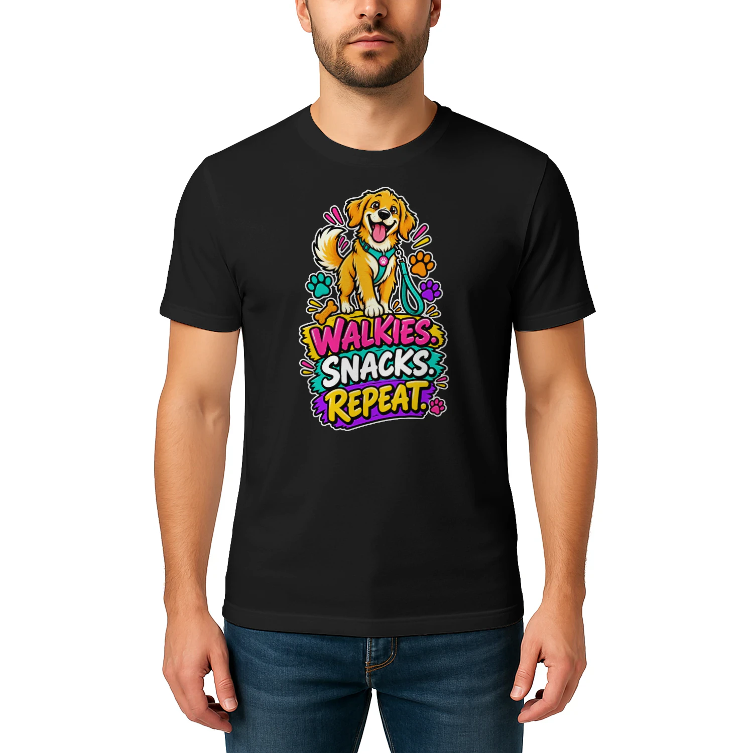 Walkies. Snacks. Repeat. – Funny Dog Owner T-Shirt