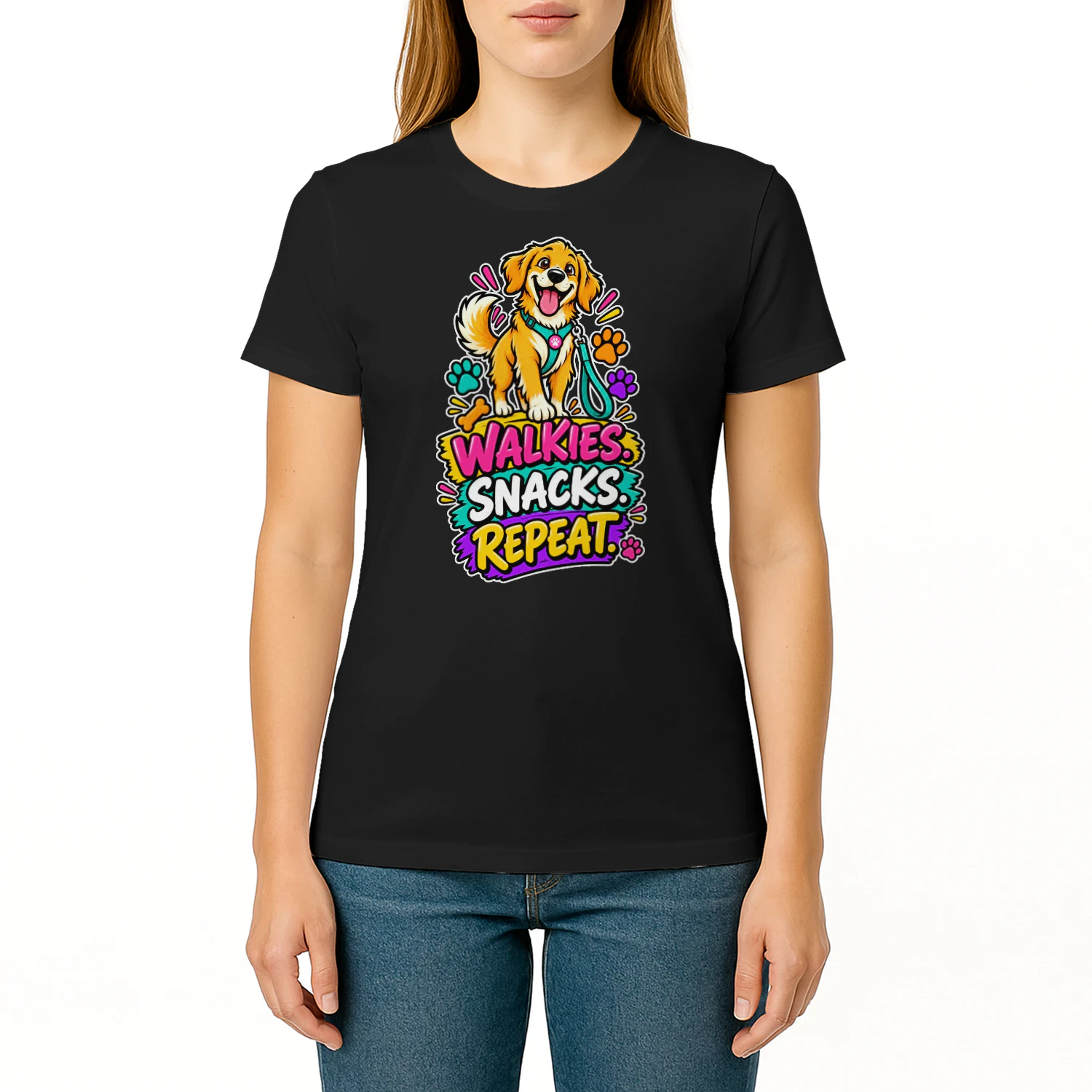Walkies. Snacks. Repeat. – Funny Dog Owner T-Shirt