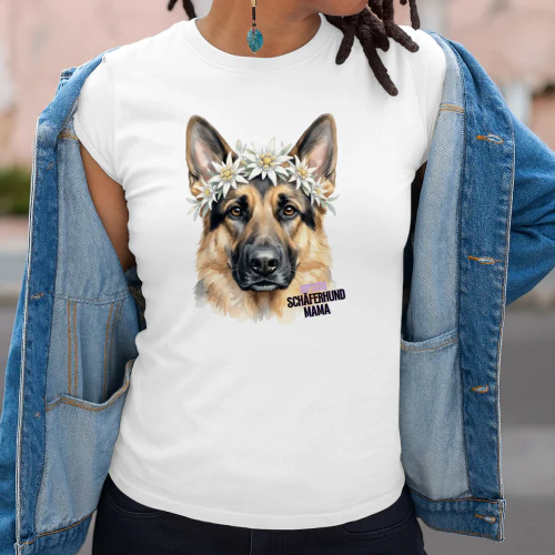 Schäferhund Mama Edelweiß T-Shirt
