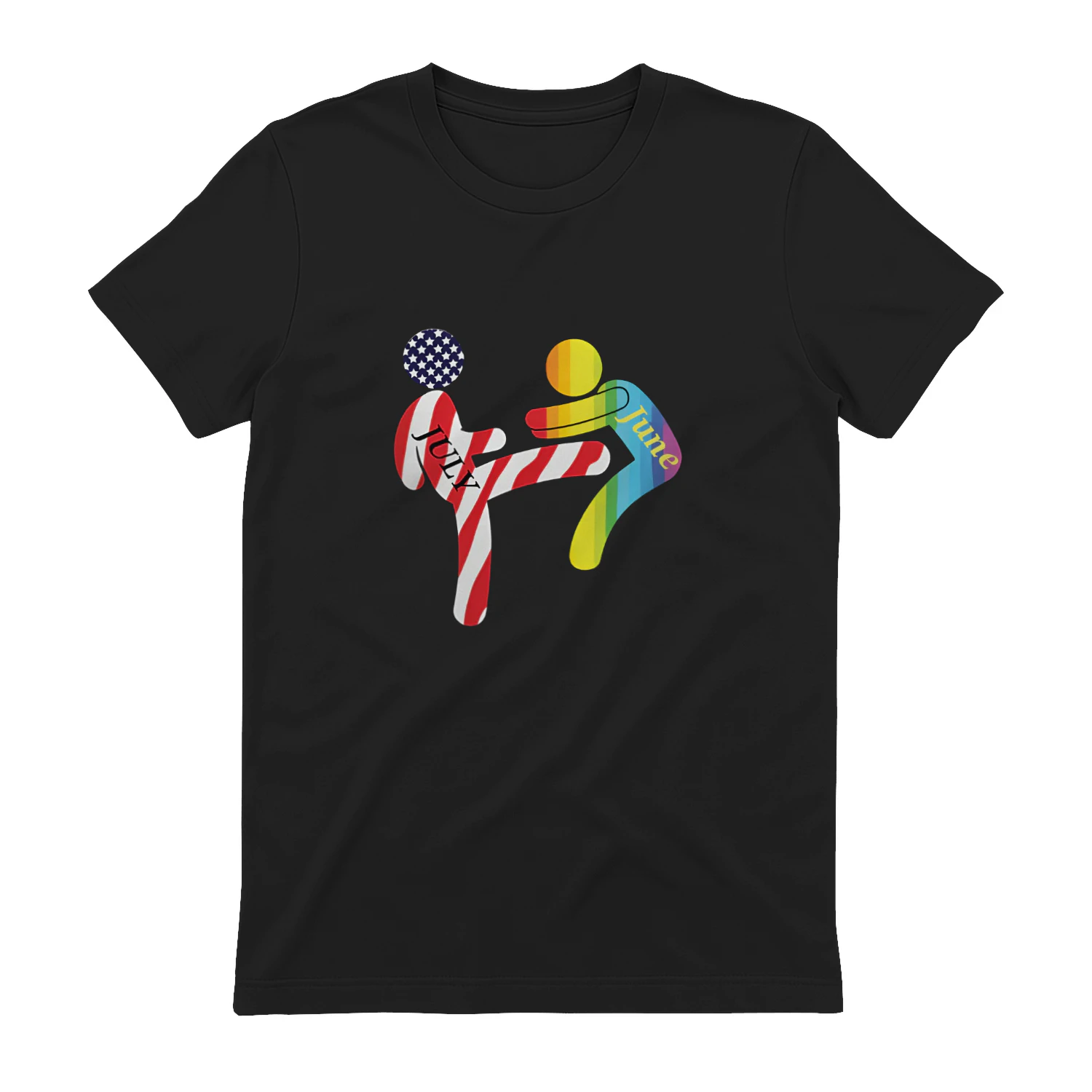 July Independence Kick June Pride Month Shirt