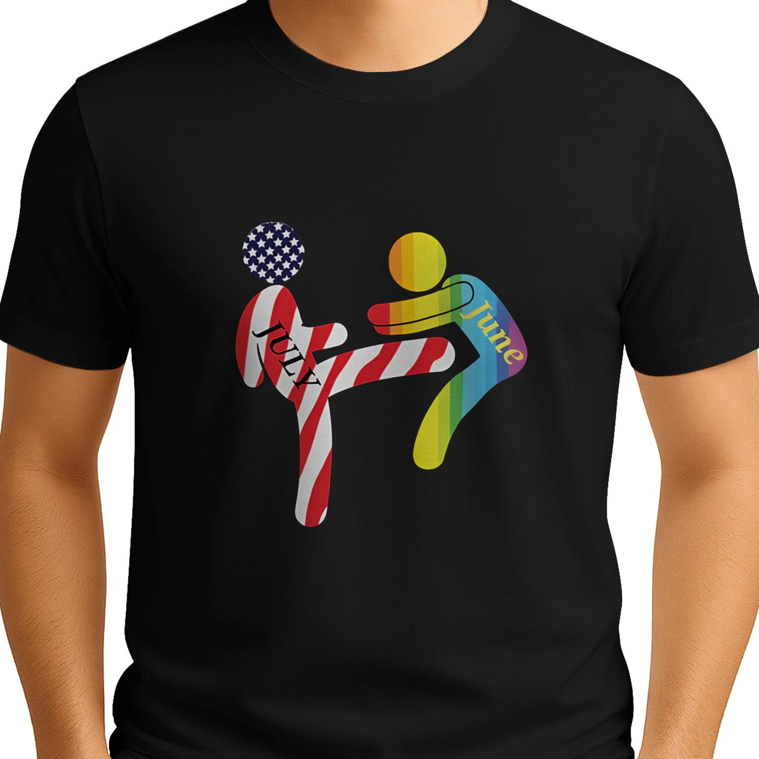 July Independence Kick June Pride Month Shirt