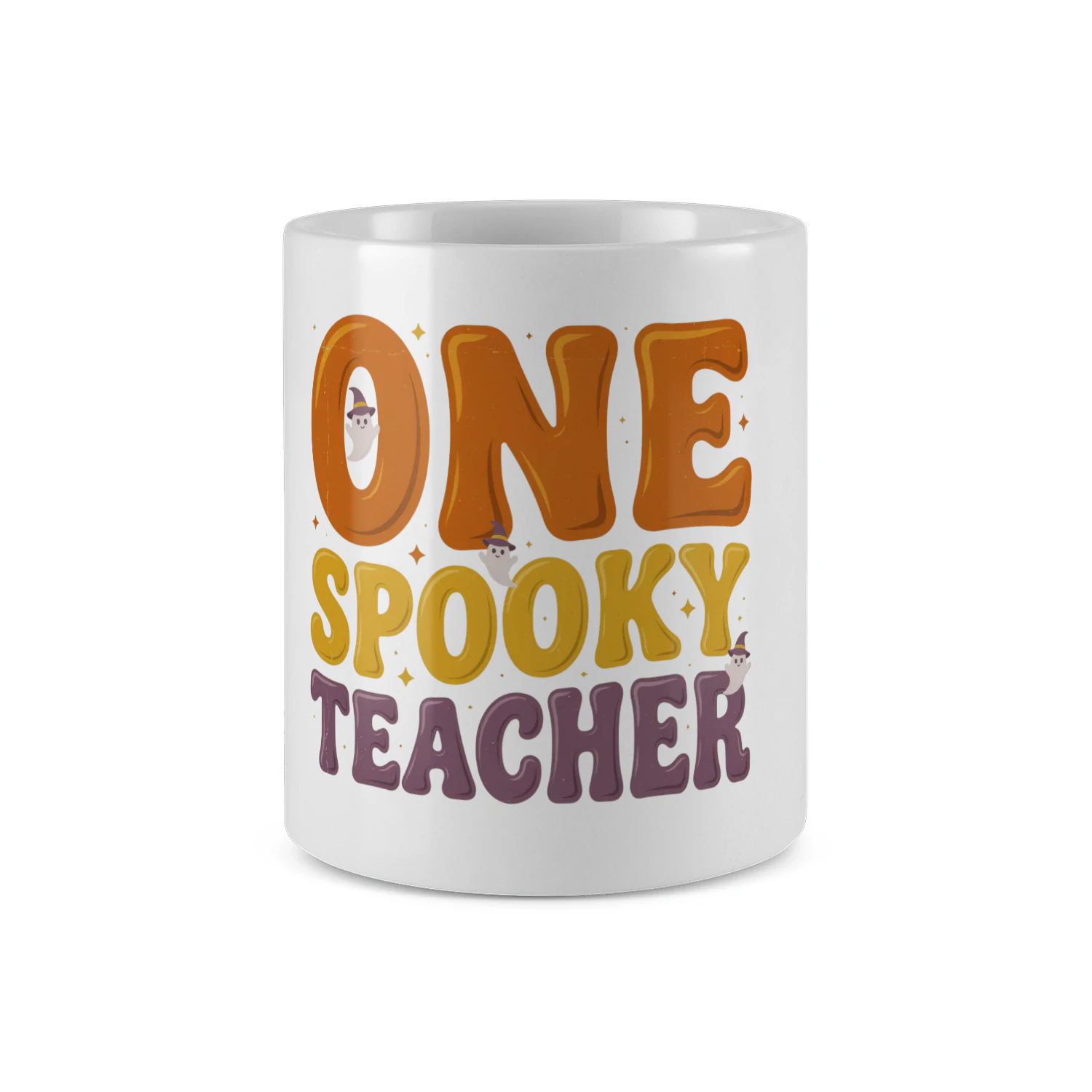 Retro One Spooky Teacher Groovy Halloween Mug 