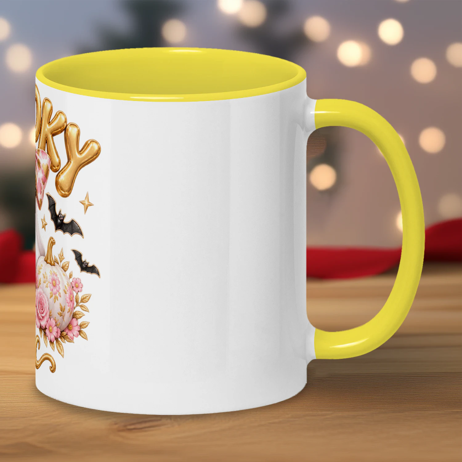 Spooky Chic Ghost Mug – Pink & Gold Halloween Coffee Cup – Cute Halloween Gift for Her