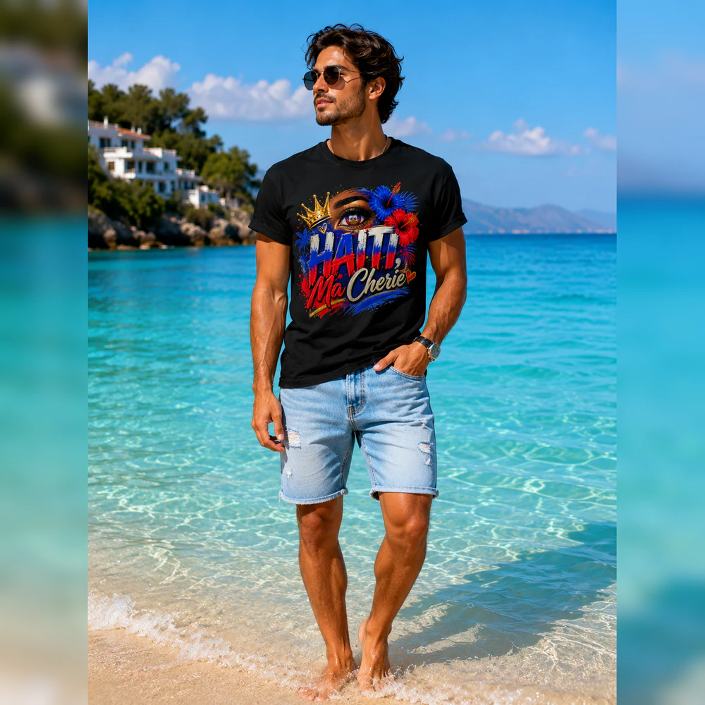 Haitian Pride Shirt | Haiti Ma Chérie Black T-Shirt