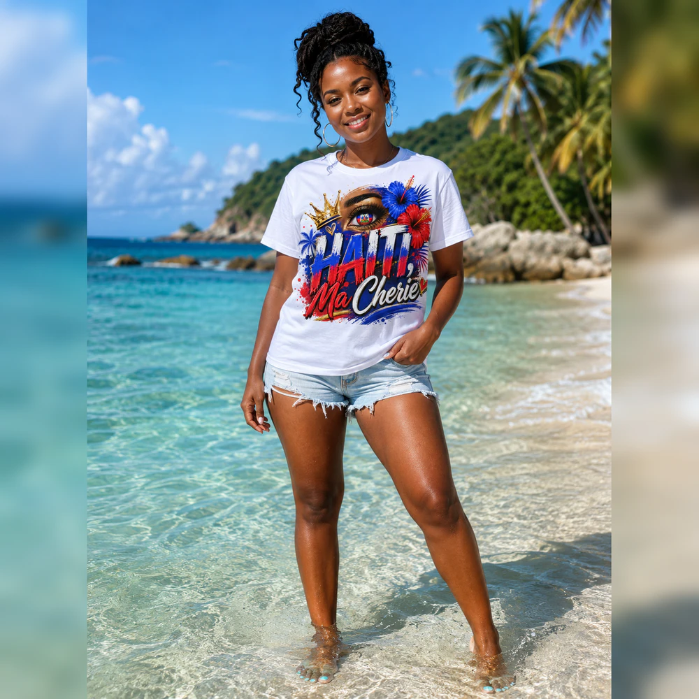 Haitian Pride Shirt | Haiti Ma Chérie Black T-Shirt