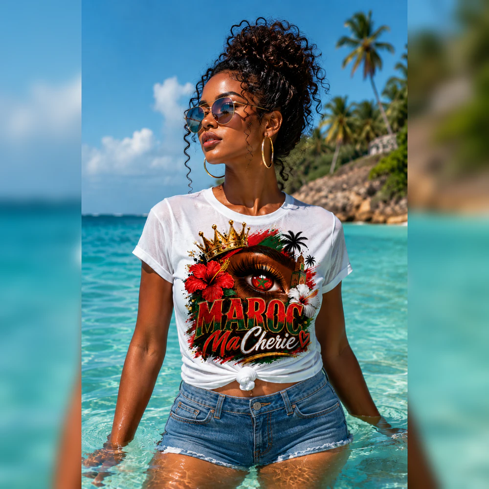 Maroc Ma Chérie T-Shirt Mockup
