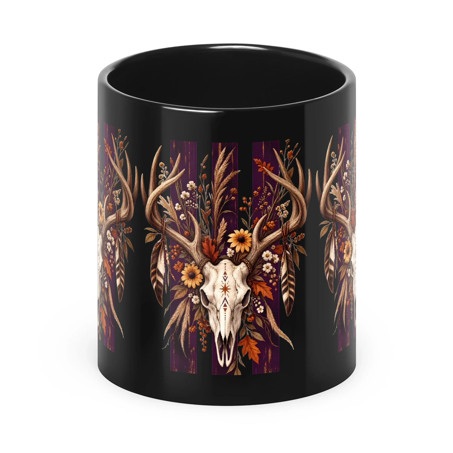 Autumn Deer Skull Shirt, Western Boho Antler Tee, Rustic Floral Skull T-Shirt, Gothic Country Fall Graphic, Nature Lover Gift