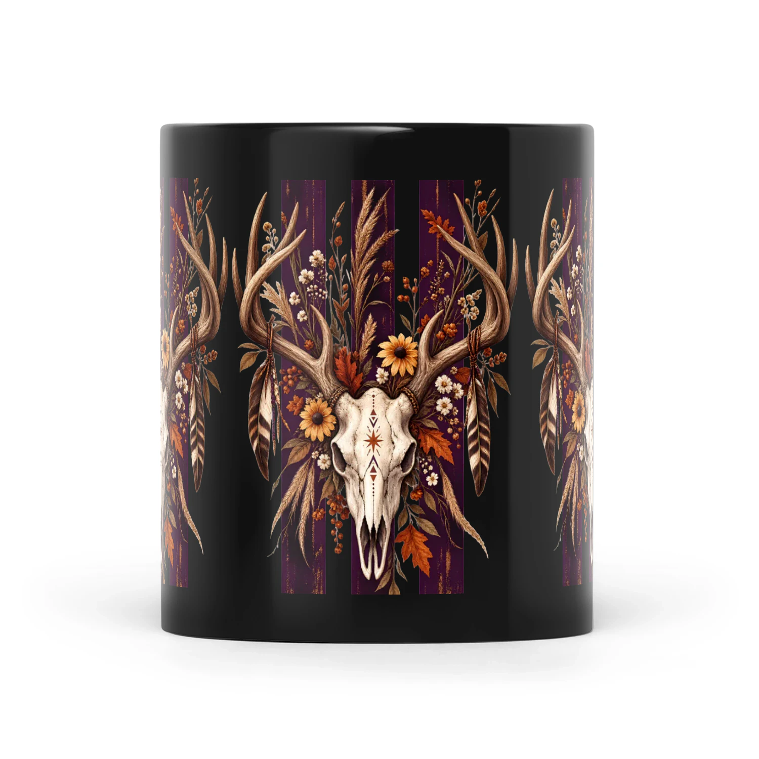 Autumn Deer Skull Shirt, Western Boho Antler Tee, Rustic Floral Skull T-Shirt, Gothic Country Fall Graphic, Nature Lover Gift