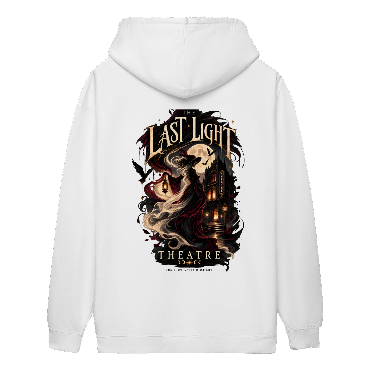 THE LAST LIGHT THEATRE Gothic Shirt, Haunted Theatre Graphic Tee, Dark Academia Halloween T-Shirt, Witchy Vintage Theatre Gift