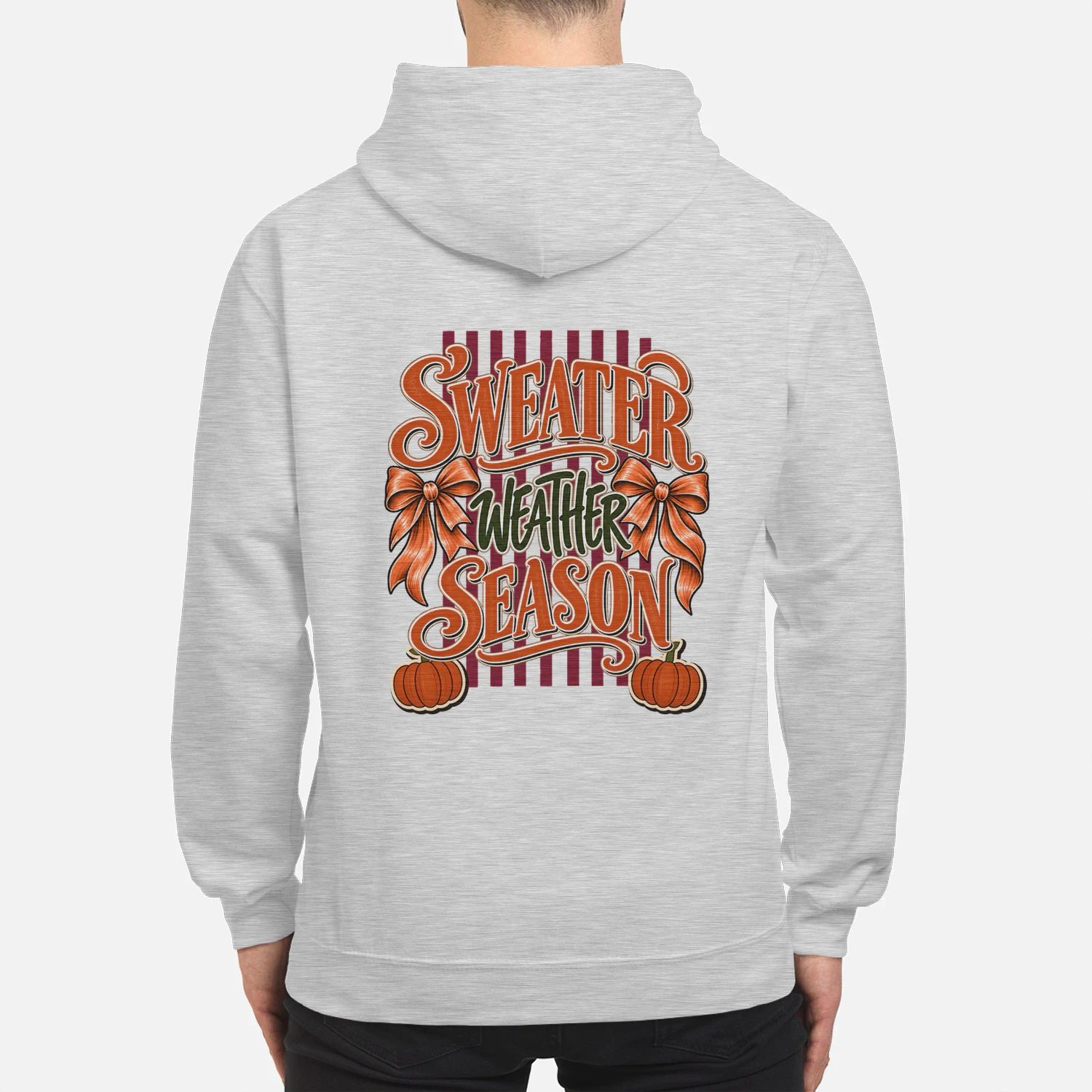 SWEATER WEATHER SEASON Shirt, Retro Fall Pumpkin Tee, Autumn Bow Graphic T-Shirt, Cozy Thanksgiving Shirt, Vintage Fall Lover Gift