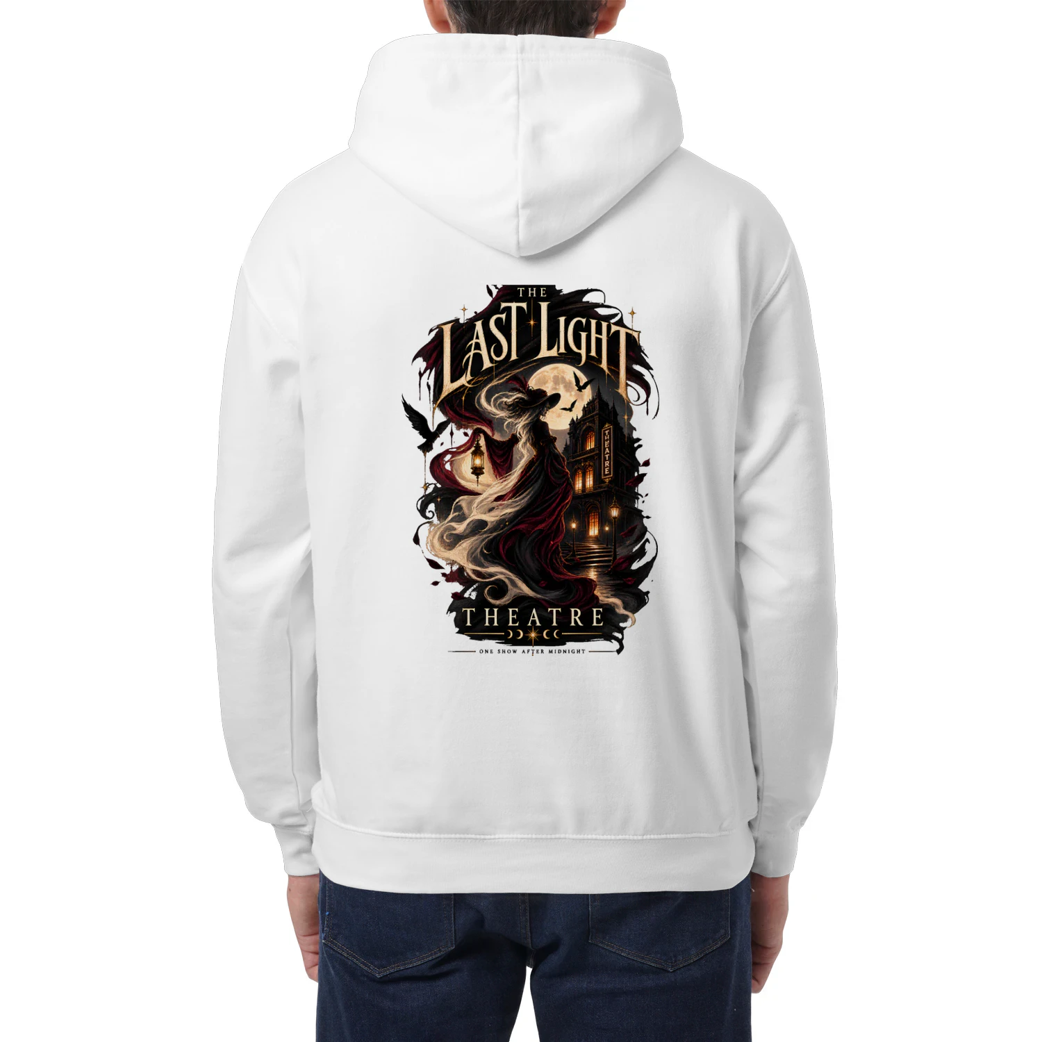 THE LAST LIGHT THEATRE Gothic Shirt, Haunted Theatre Graphic Tee, Dark Academia Halloween T-Shirt, Witchy Vintage Theatre Gift