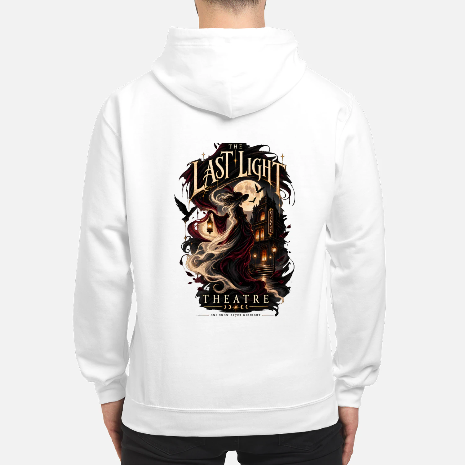 THE LAST LIGHT THEATRE Gothic Shirt, Haunted Theatre Graphic Tee, Dark Academia Halloween T-Shirt, Witchy Vintage Theatre Gift