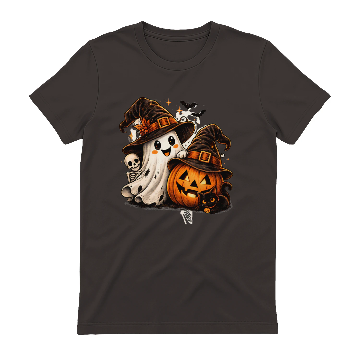 Halloween Ghost & Pumpkin Witch Hat PNG
