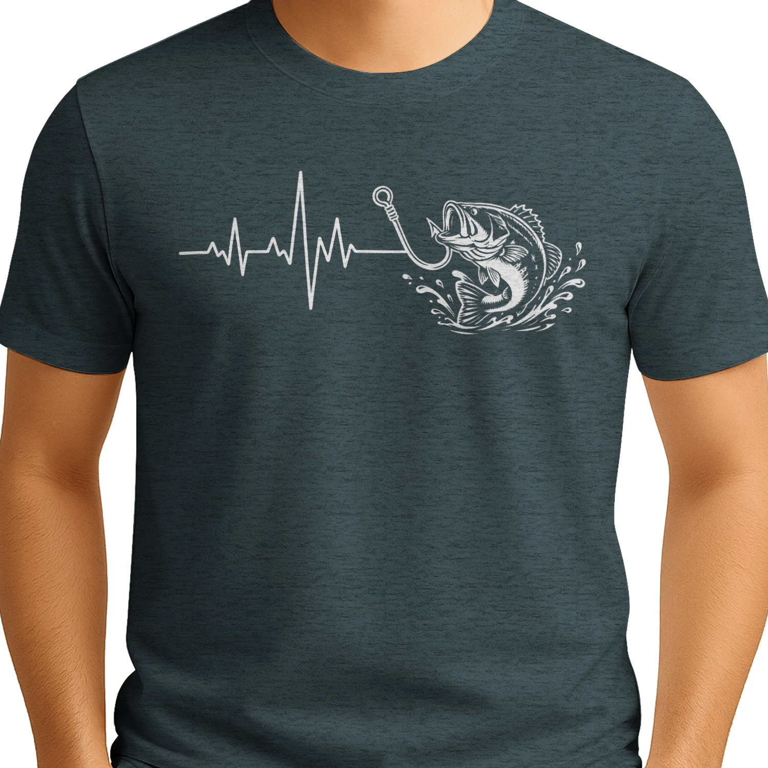 Bass fishing heartbeat shirt Gift for Dad and Mom