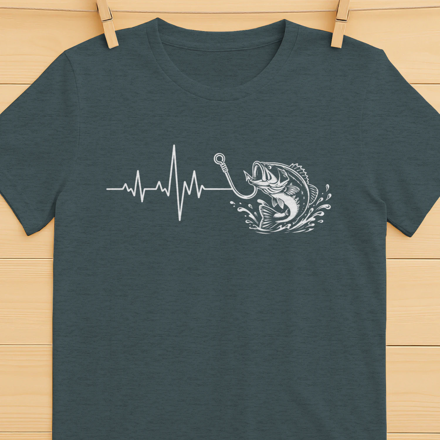 Bass fishing heartbeat shirt Gift for Dad and Mom