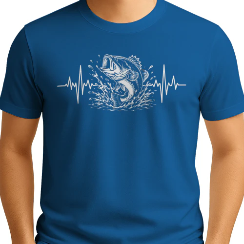 fishing heartbeat angler bass shirt Copy