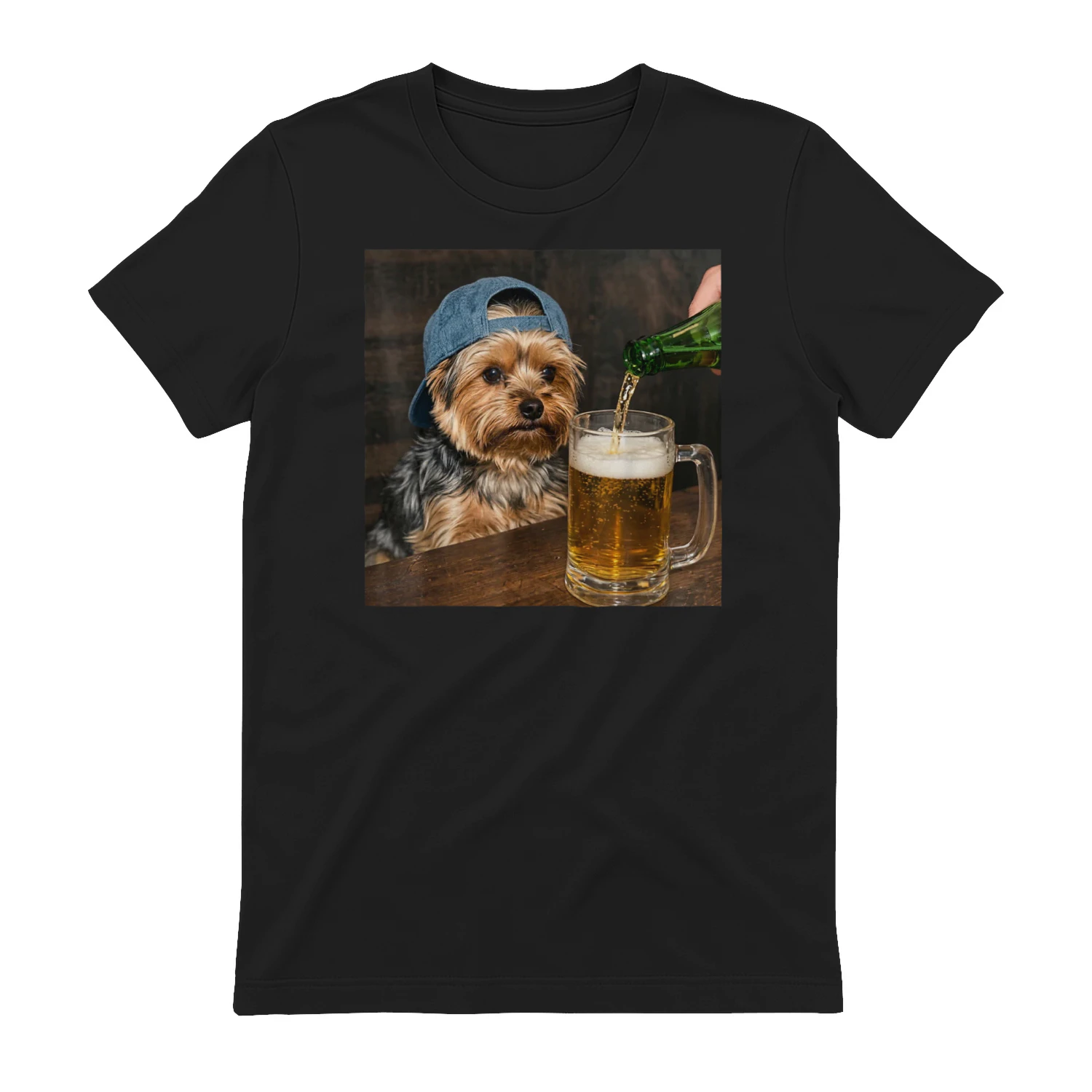 Yorkie Drinking Beer Funny Dog Meme