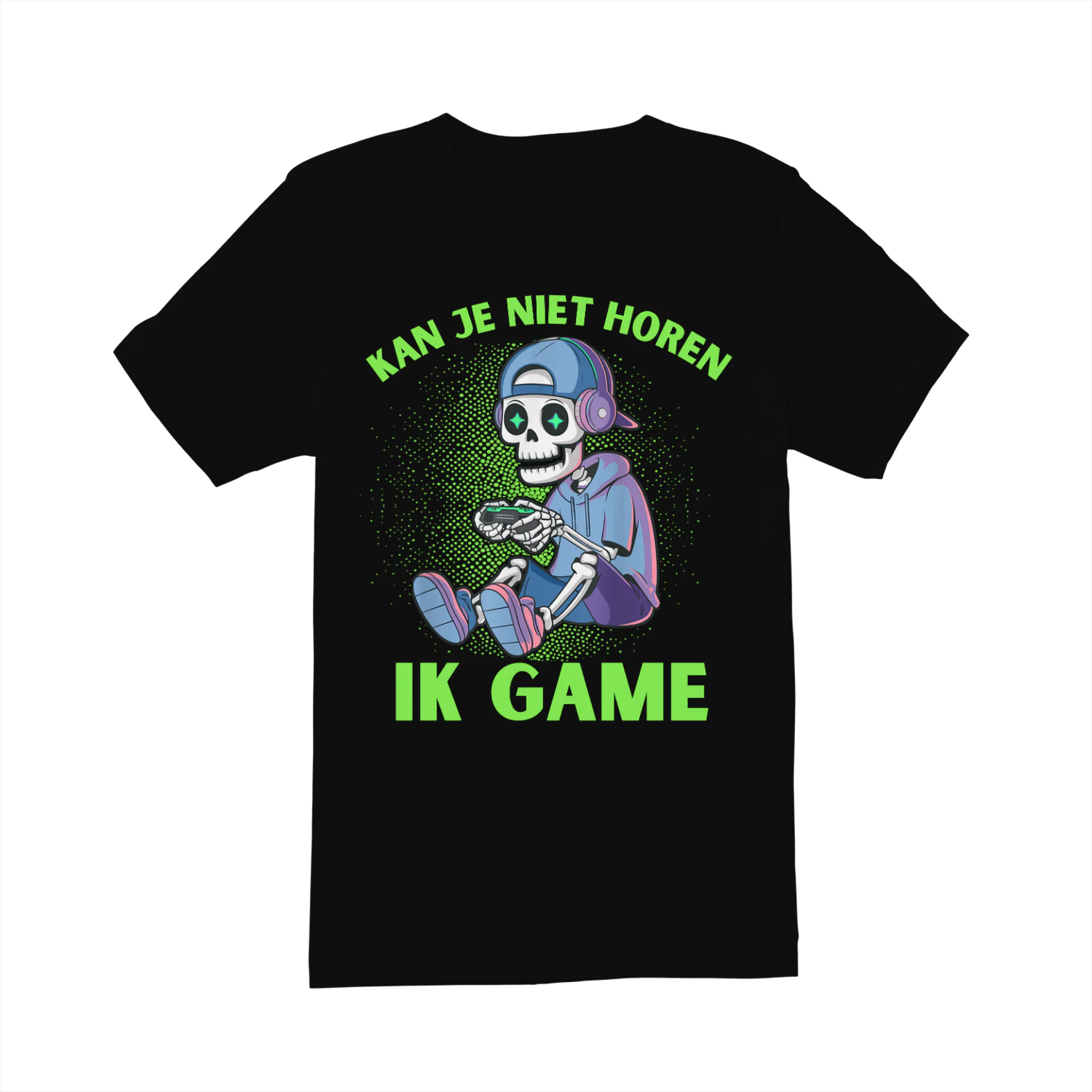 Kan je niet horen. Ik game