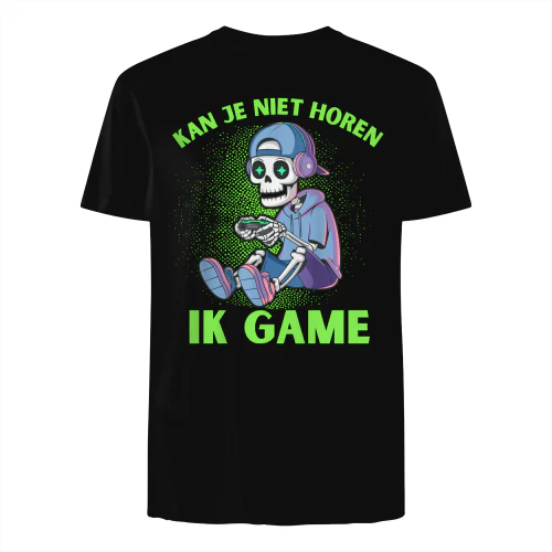 Kan je niet horen. Ik game