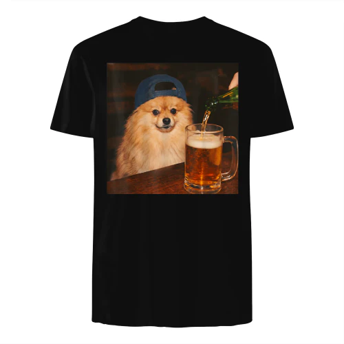 Pomeranian Drinking Beer  Dog Meme