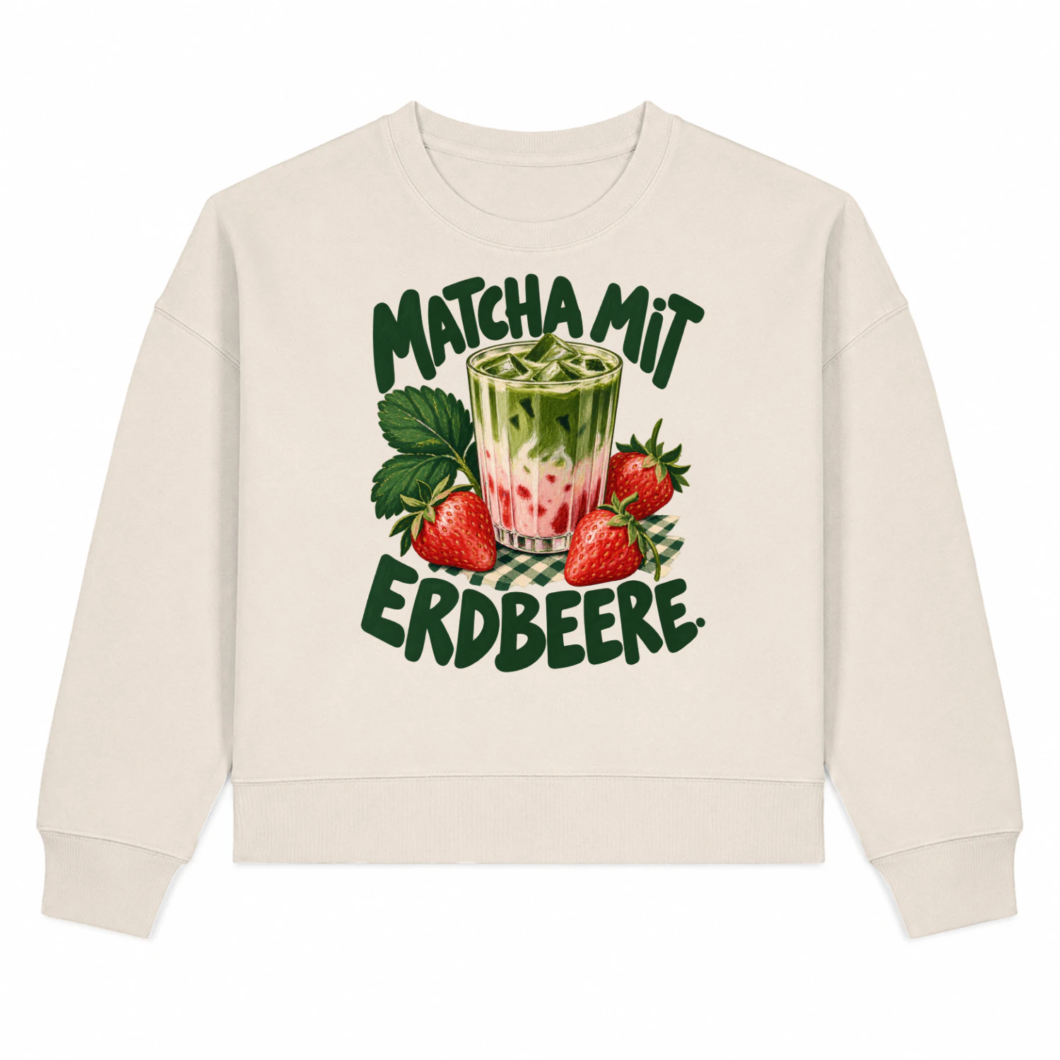 Matcha mit Erdbeere. – Damen-Sweatshirt
