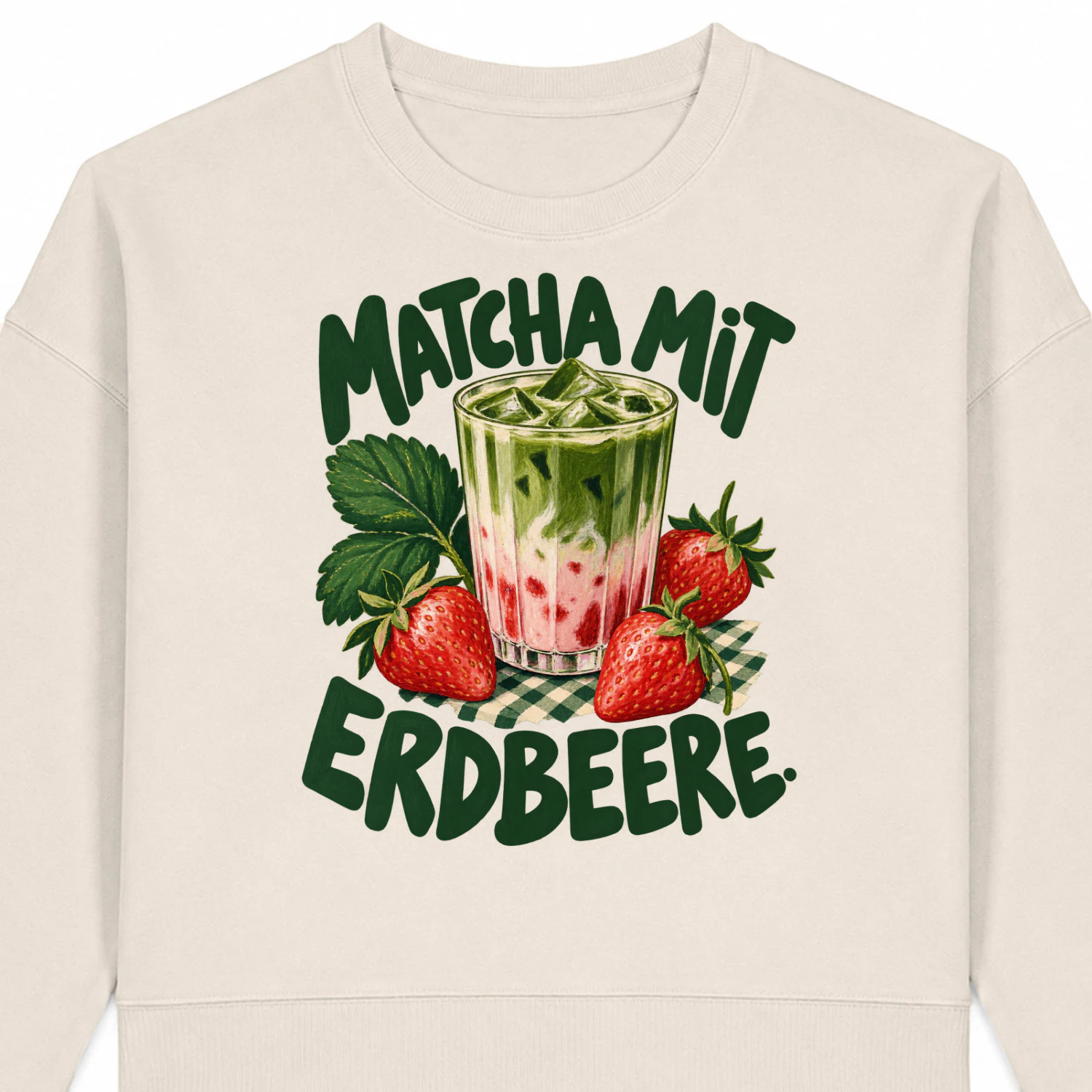 Matcha mit Erdbeere. – Damen-Sweatshirt