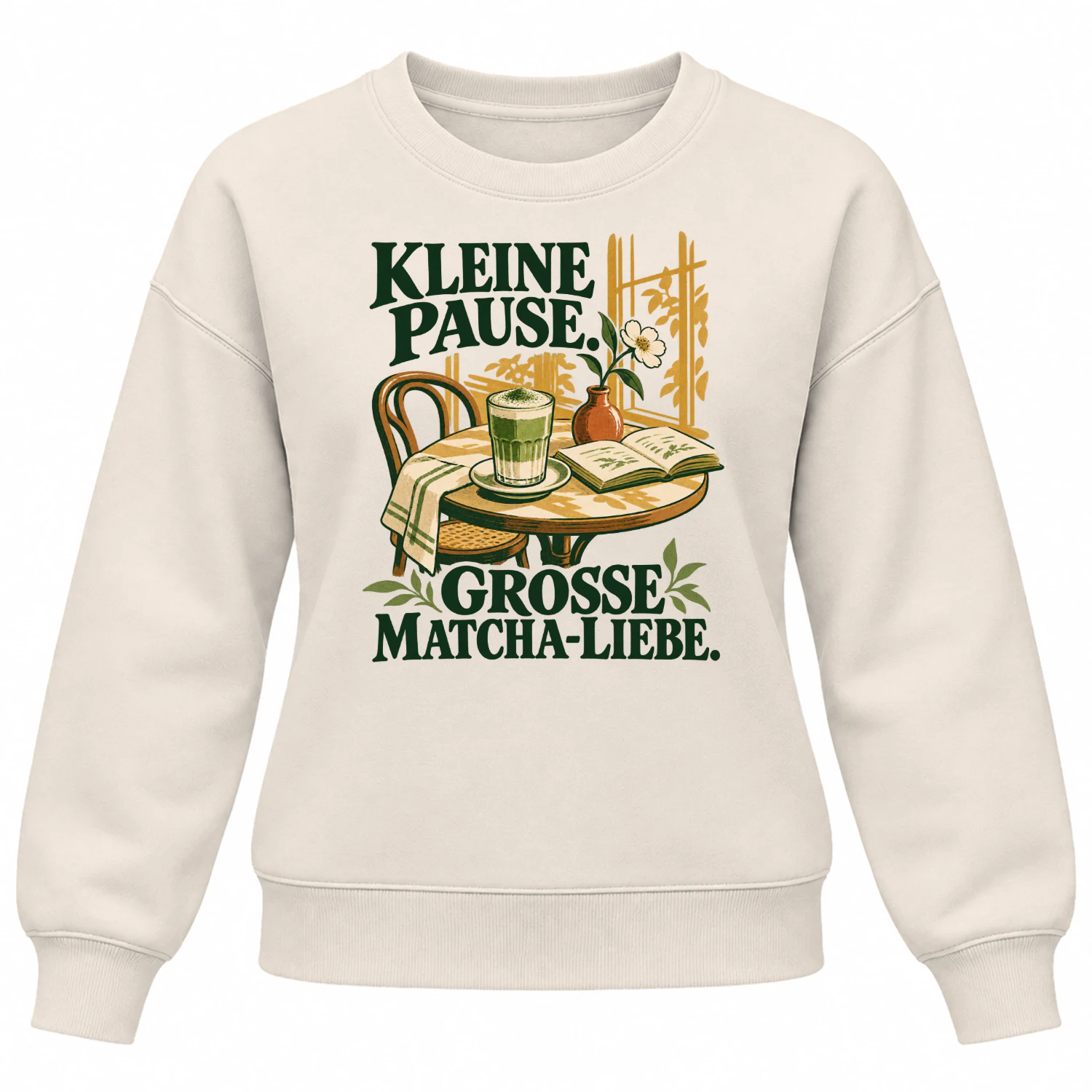 Kleine Pause. Große Matcha-Liebe. – Damen-Sweatshirt