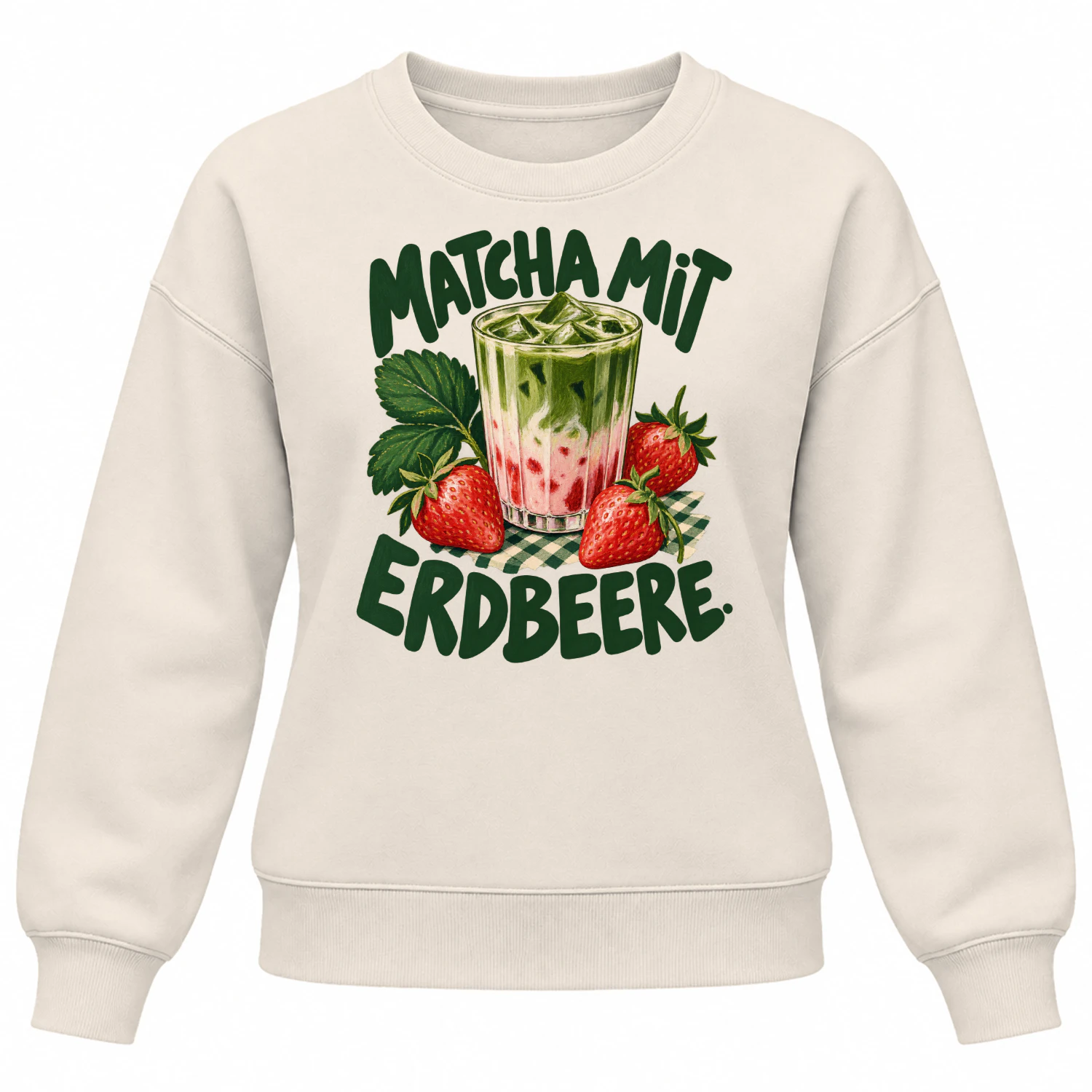 Matcha mit Erdbeere. – Damen-Sweatshirt
