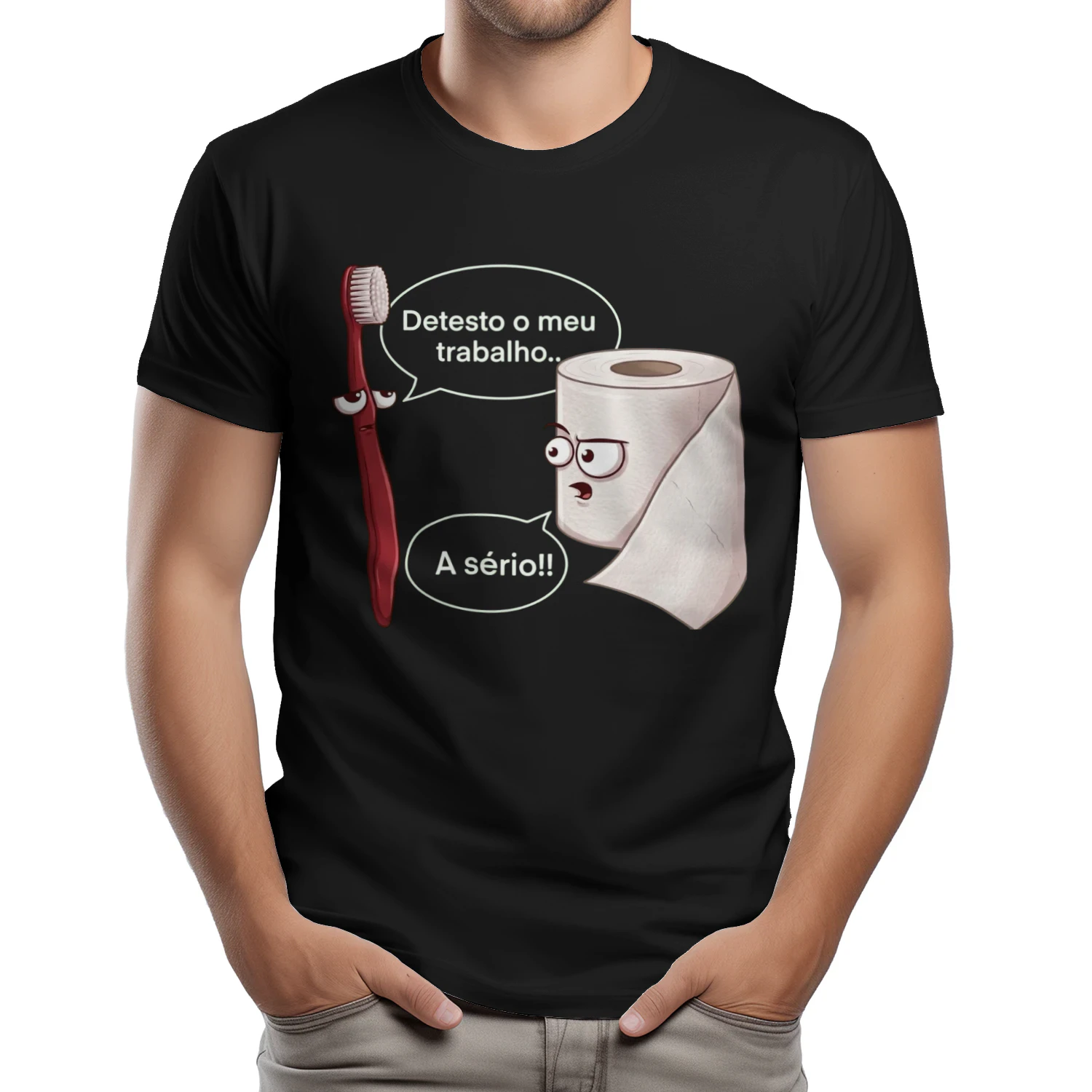 Camiseta “ escova de dentes e papel higiénico” 😂