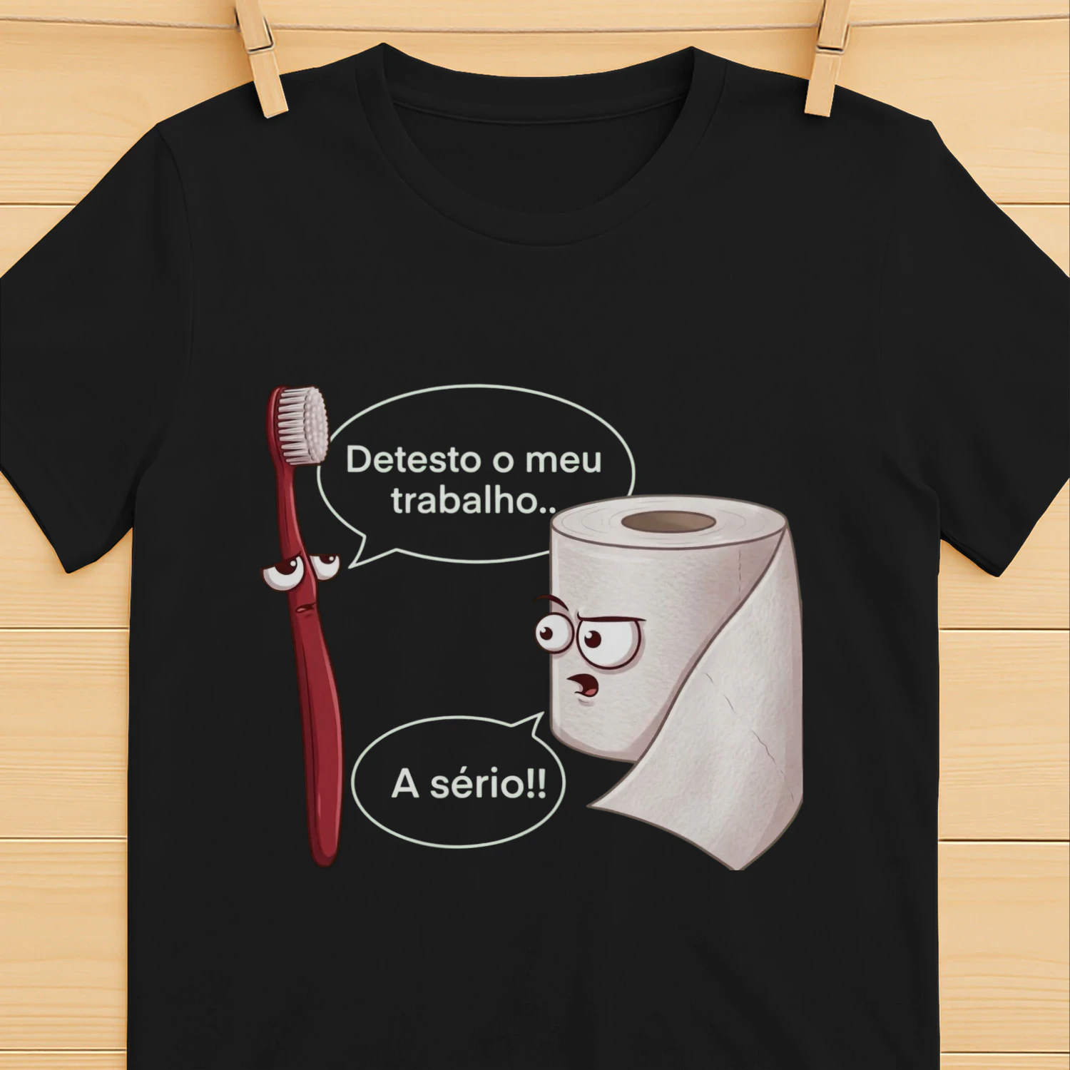 Camiseta “ escova de dentes e papel higiénico” 😂