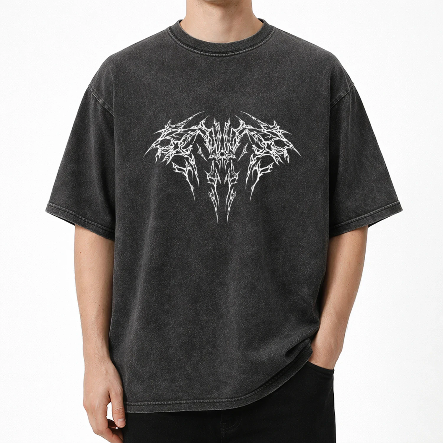 The "Gothic Thorn" Premium Acid Wash Tee