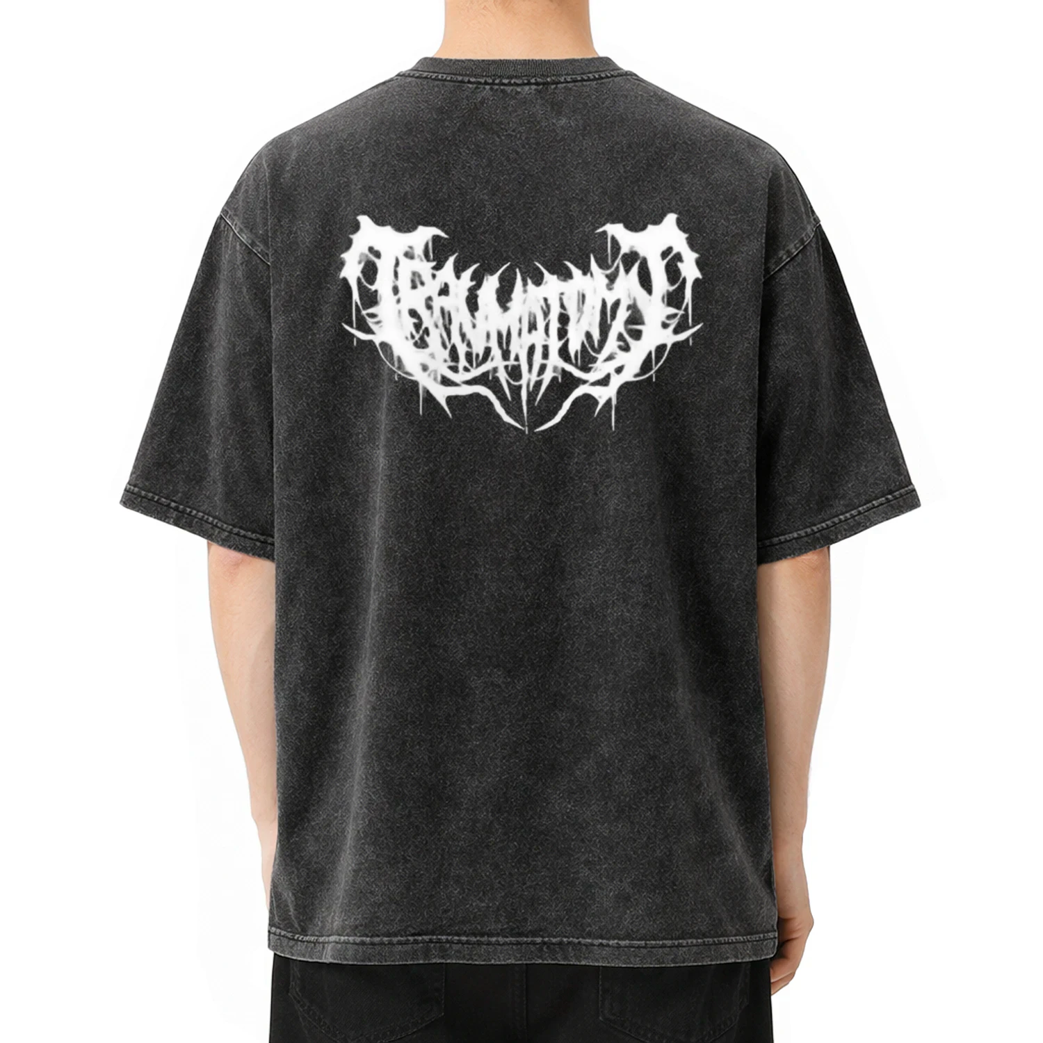Cyber Sigil" Premium Acid Wash Oversized Tee