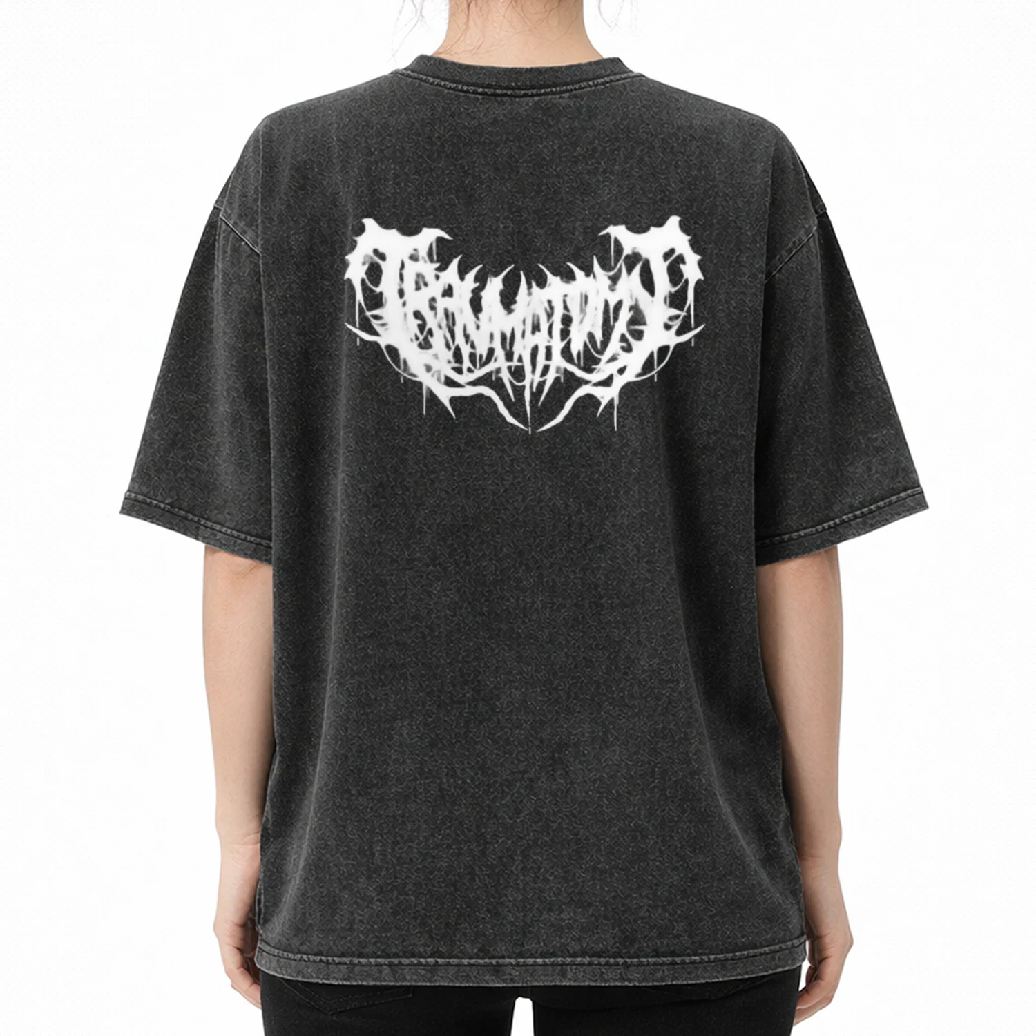 Cyber Sigil" Premium Acid Wash Oversized Tee