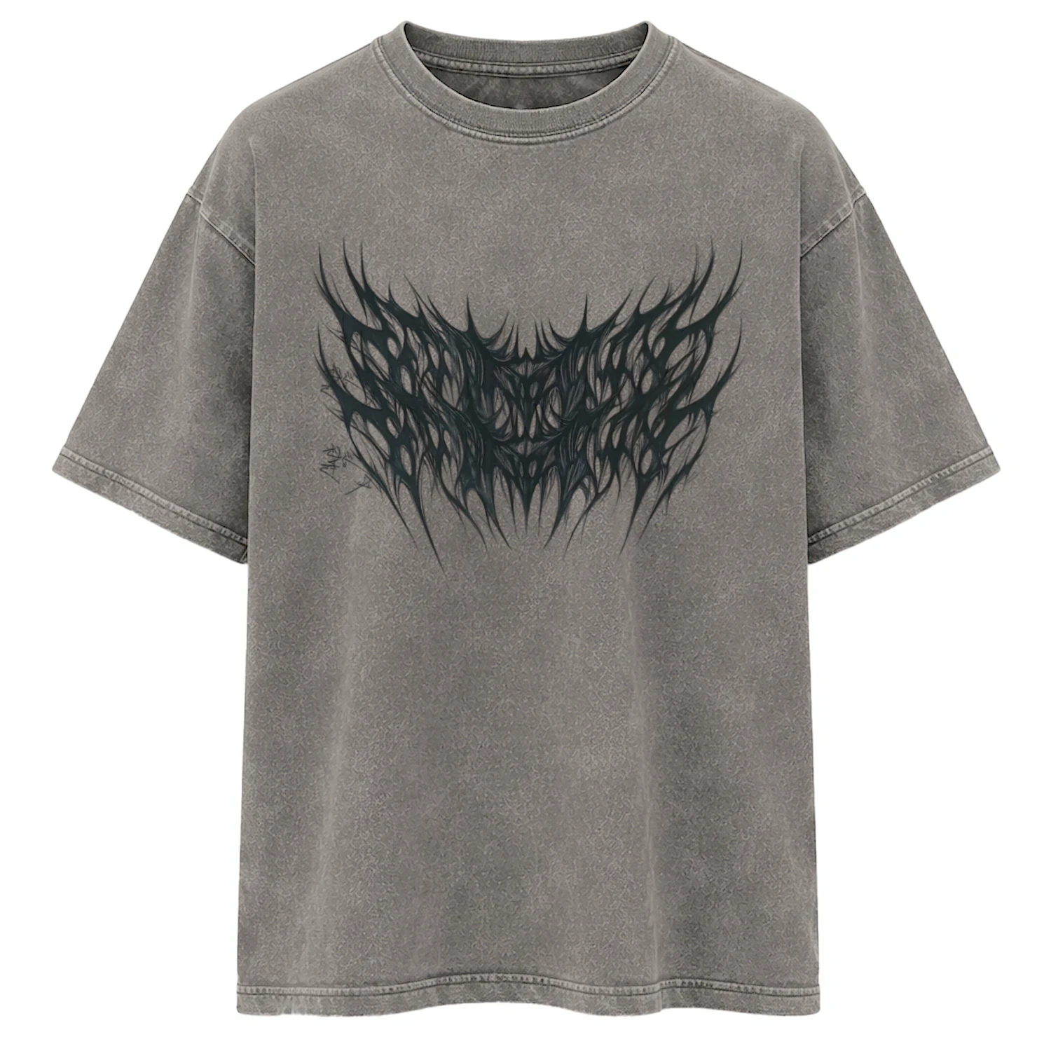 "Acid Darkness" - Oversized Premium T-Shirt mit Vintage Wash & Mystischem Motiv