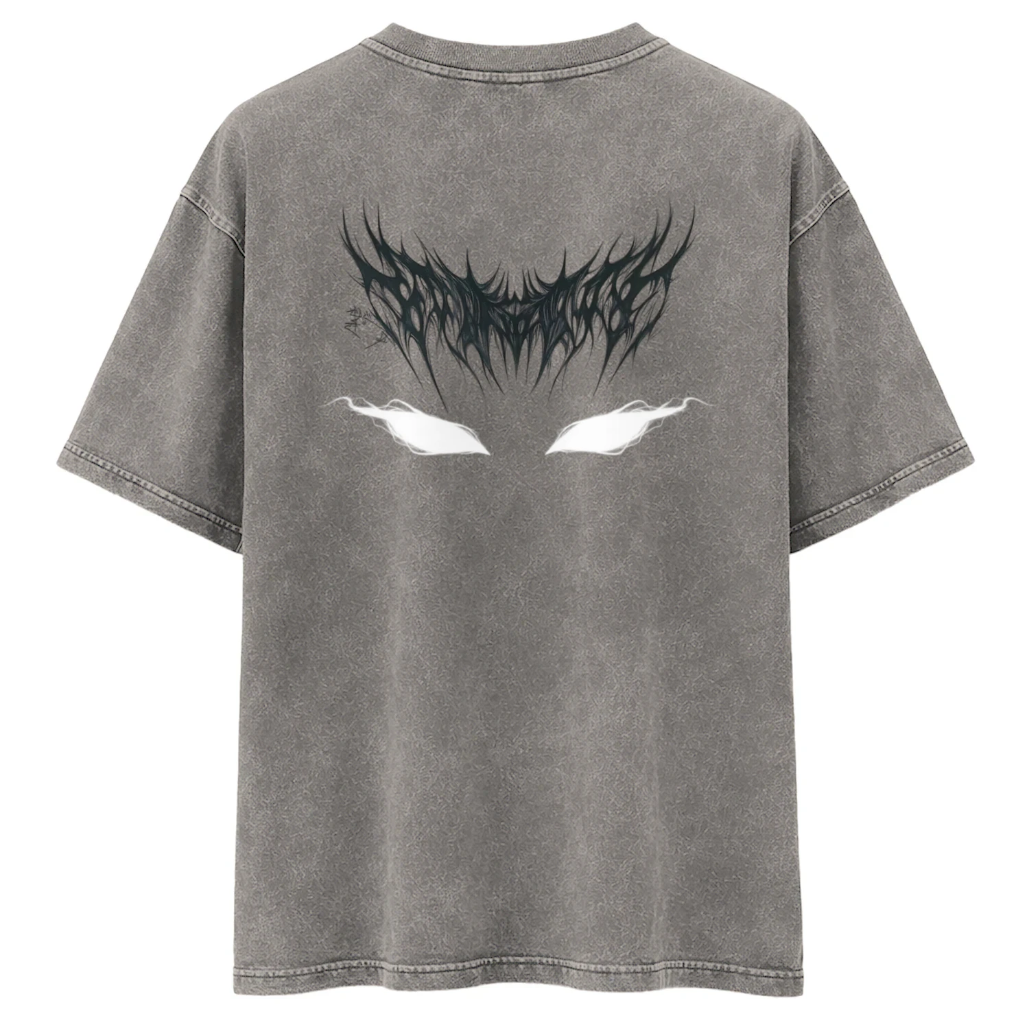"Acid Darkness" - Oversized Premium T-Shirt mit Vintage Wash & Mystischem Motiv