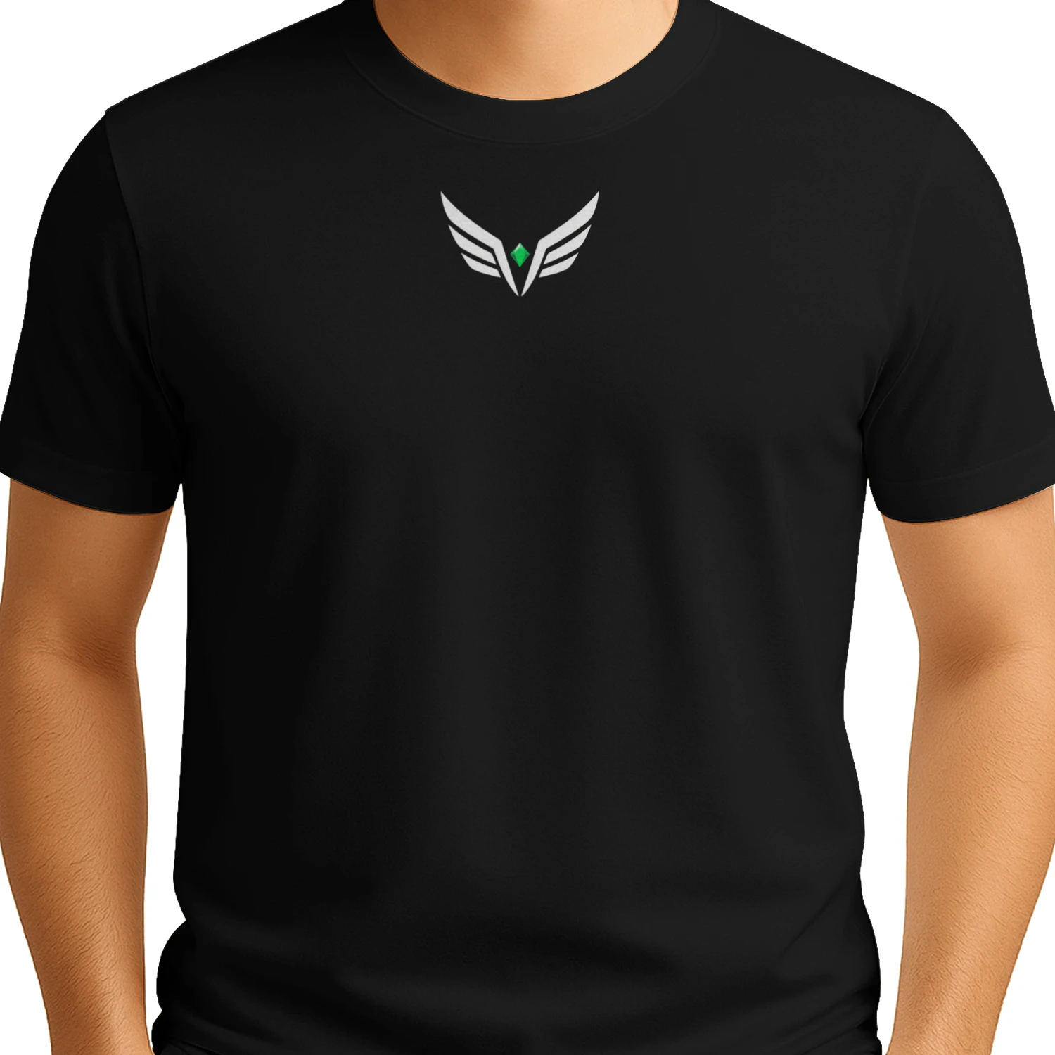 Design sans titre (1)Camiseta Negra Premium "Vertex Wings" - Estilo Minimalista Urbano