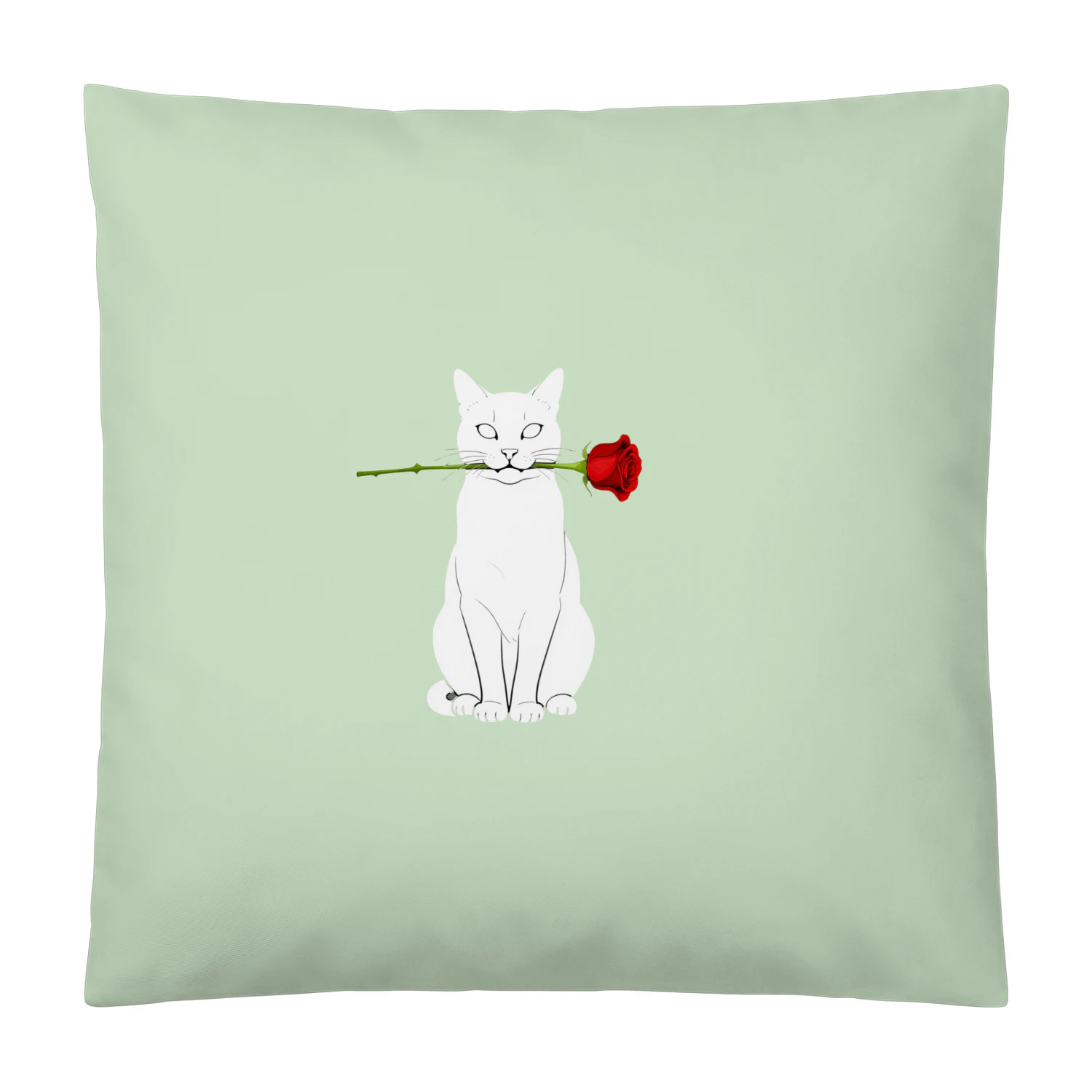 Luxury Cat Holding Rose Line Art (1)