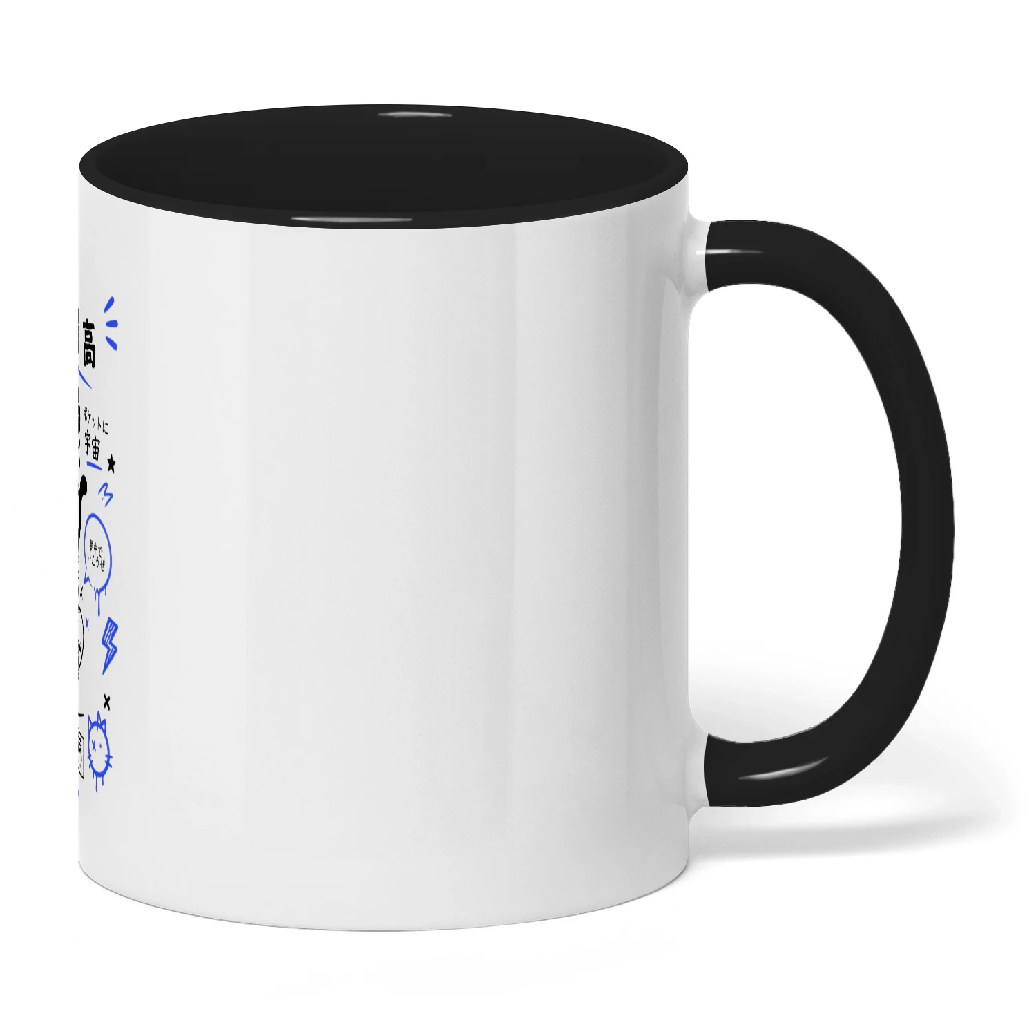 Luxury Cat Holding Rose Line ArtTwo-tone Ceramic Mug 11oz