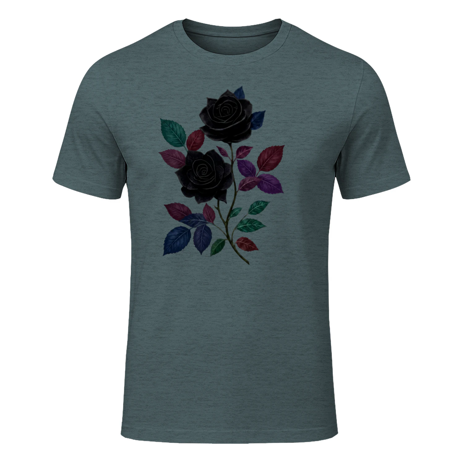 T-shirt décontracté pour femmes, haut à imprimé motif rose unique - Raffiné, prêt à offrir, style col rond, respirant et léger, parfait pour le printemps et l'été