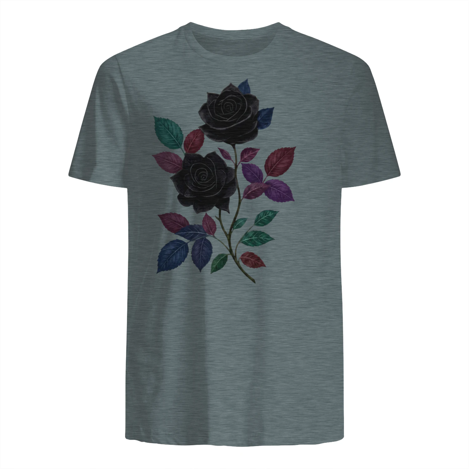 T-shirt décontracté pour femmes, haut à imprimé motif rose unique - Raffiné, prêt à offrir, style col rond, respirant et léger, parfait pour le printemps et l'été