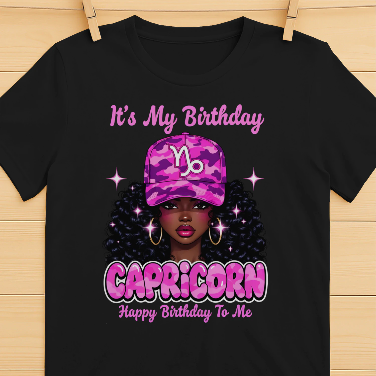 Its My Birthday Capricorn-Pink Como Happy Birthday To Me T-shirt