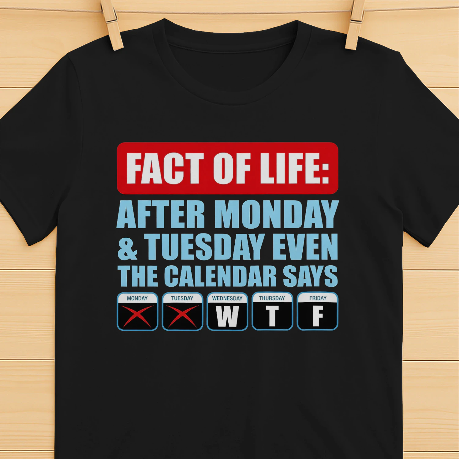 Fact Of Life Calendar WTF Shirt - Hilarious Work