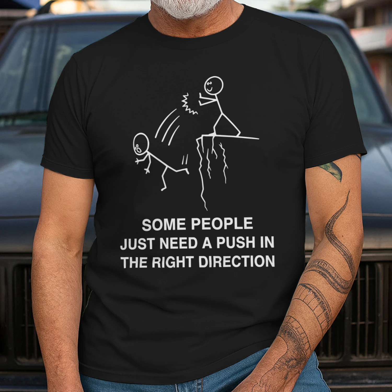 Some People Just Need A Push - Funny Dark Humor