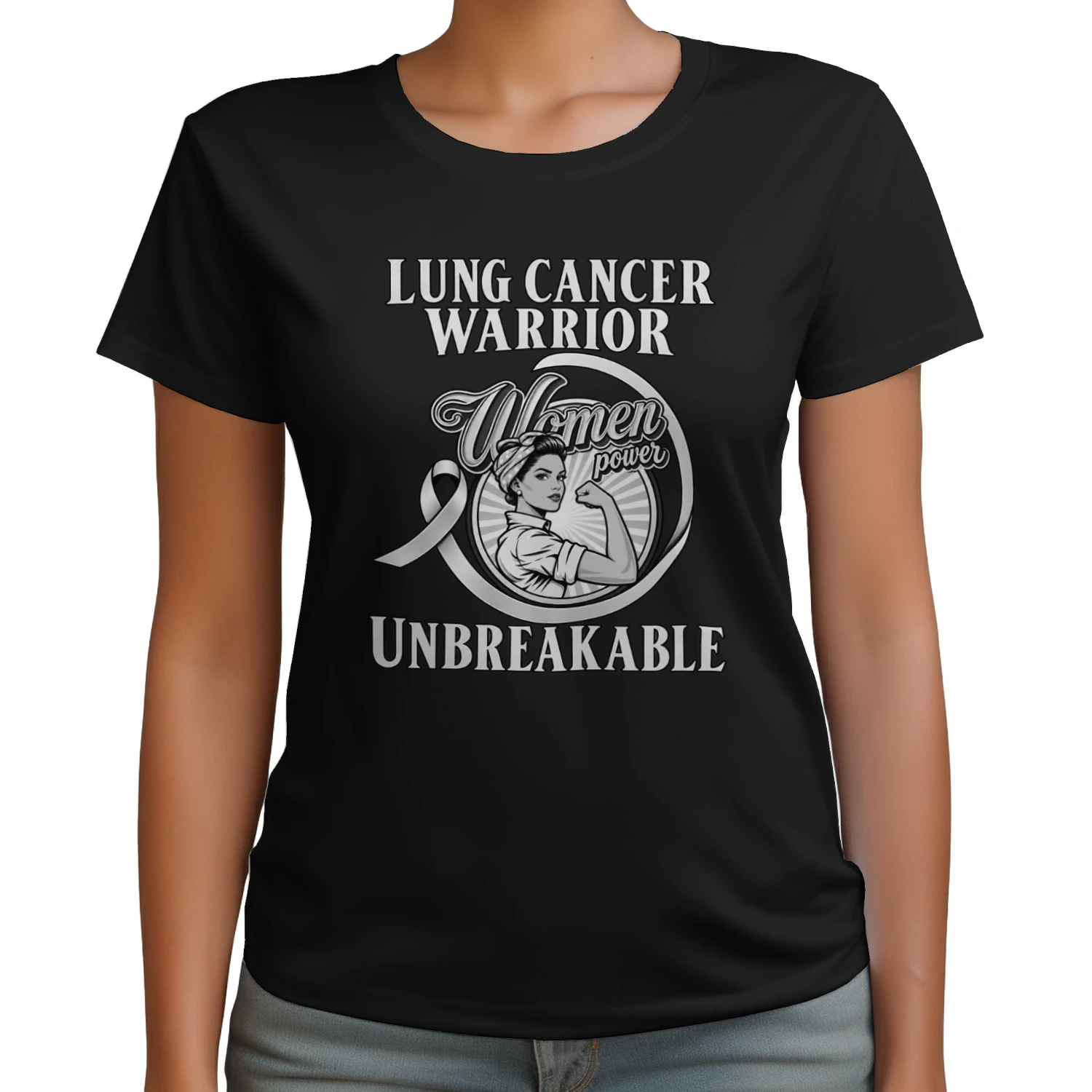 Lung Cancer Warrior Women Power Unbreakable
